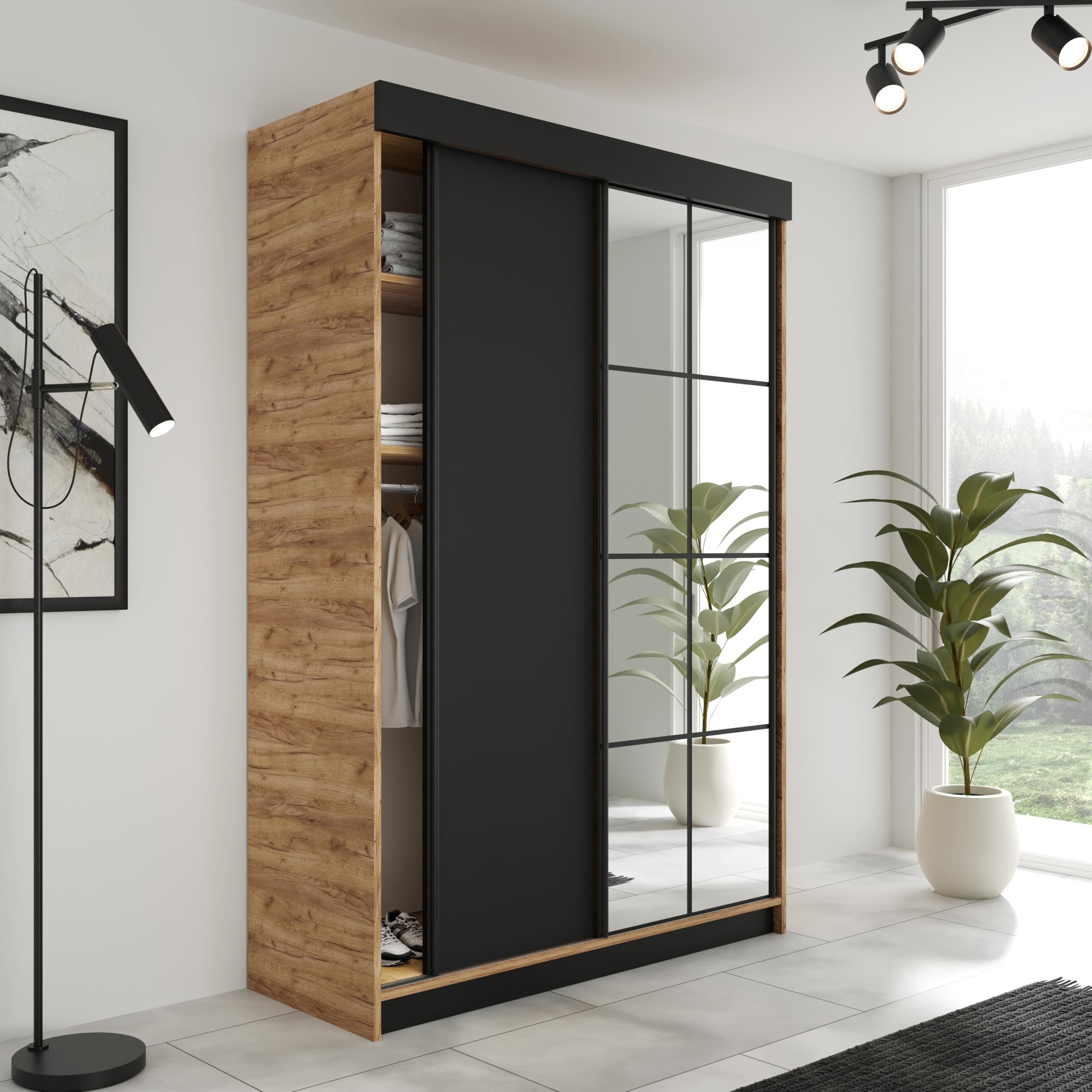 KIER FURNITURE Schiebetürenschrank LAMARO 138 x 205 x 59 cm - Schrank Schla günstig online kaufen