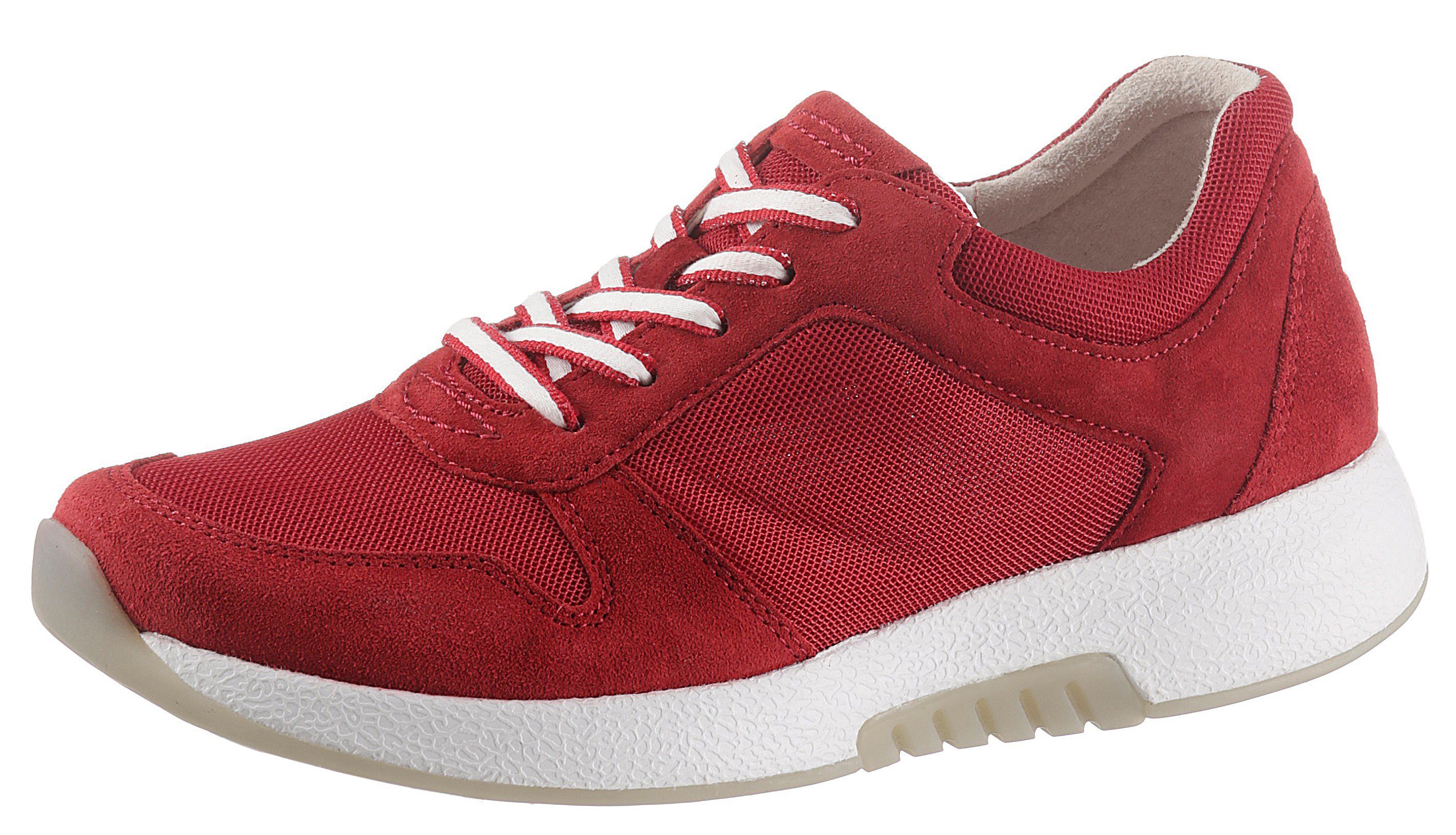 Rollingsoft sommerlichem Keilsneaker Materialmix im rot Gabor