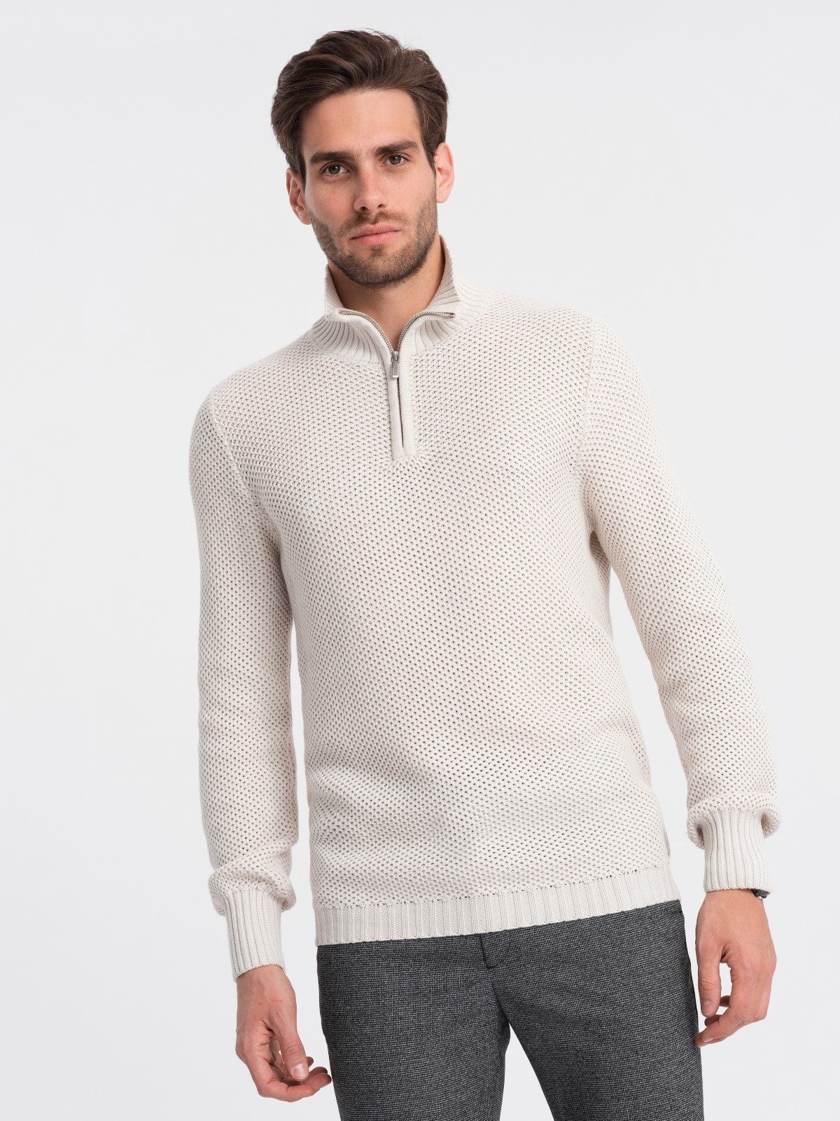 OMBRE Stehkragenpullover Männer- Pullover mit Stehkragen günstig online kaufen