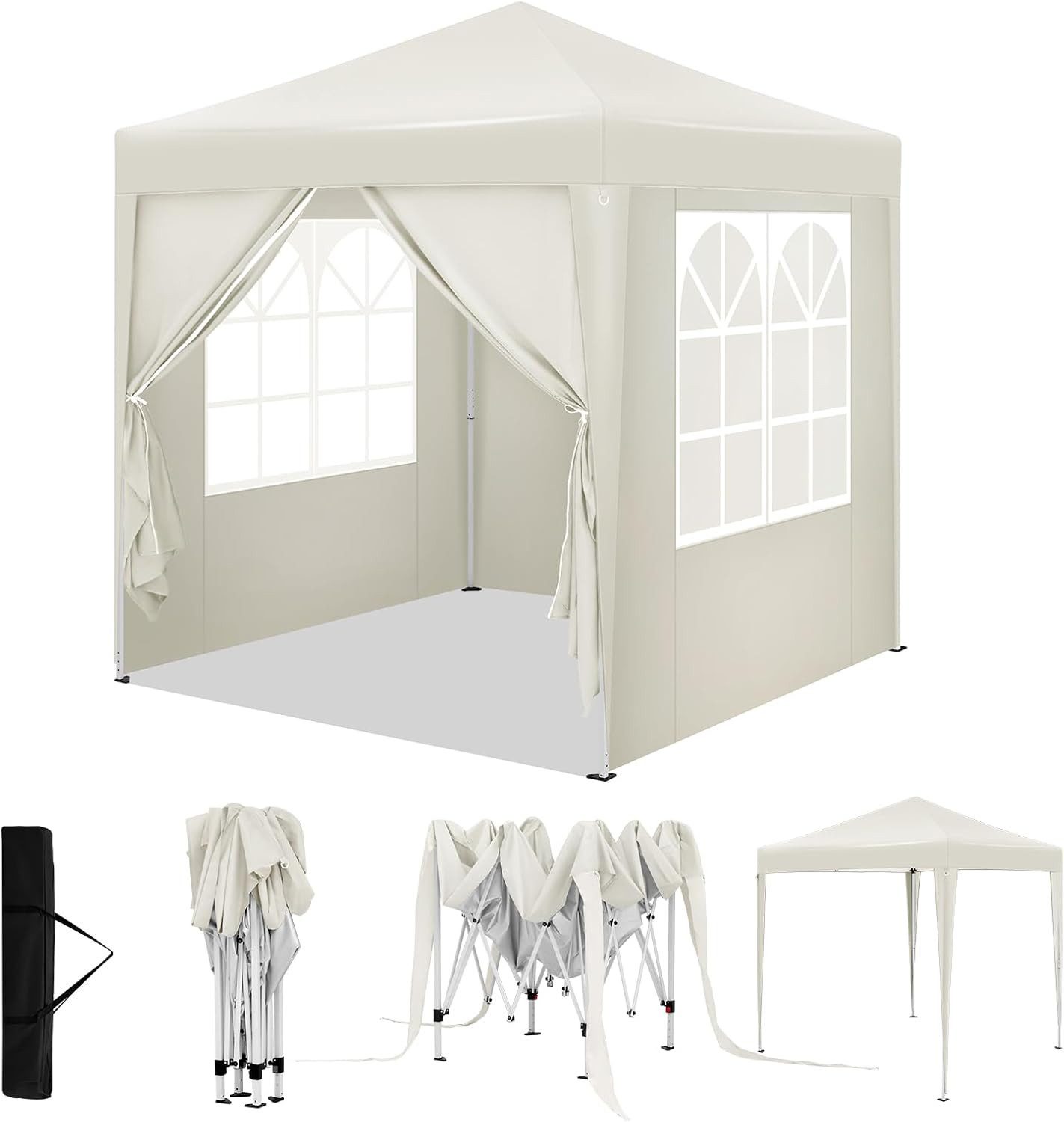 Woltu Faltpavillon, mit 4 Seitenteilen, 2x2 m, mit 4 Seitenwänden, höhenver günstig online kaufen