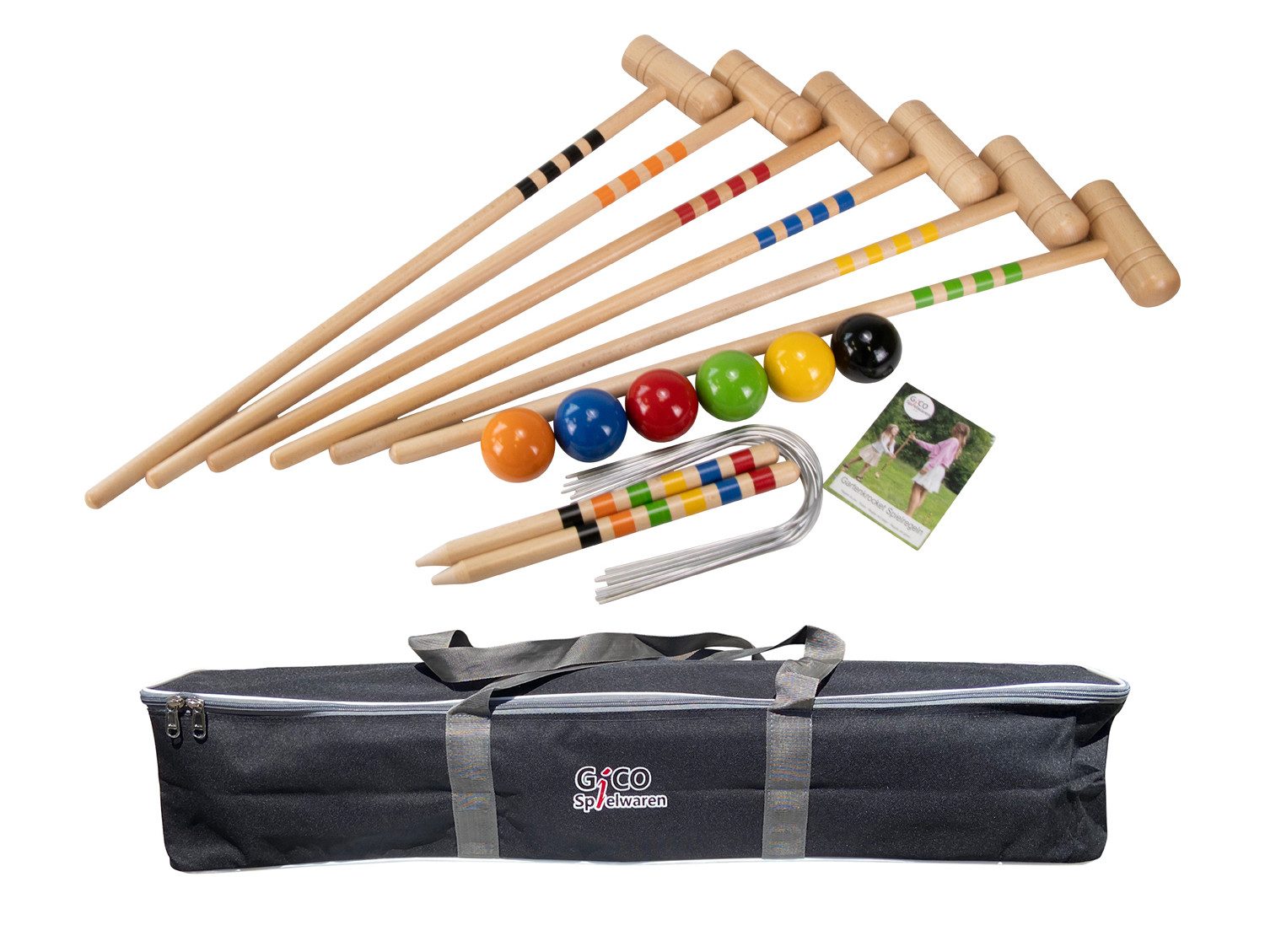 GICO Spielzeug-Gartenset GICO Krocket Set 6 Spieler (80 cm) -spiel gut (Auszeichnung)- 3226