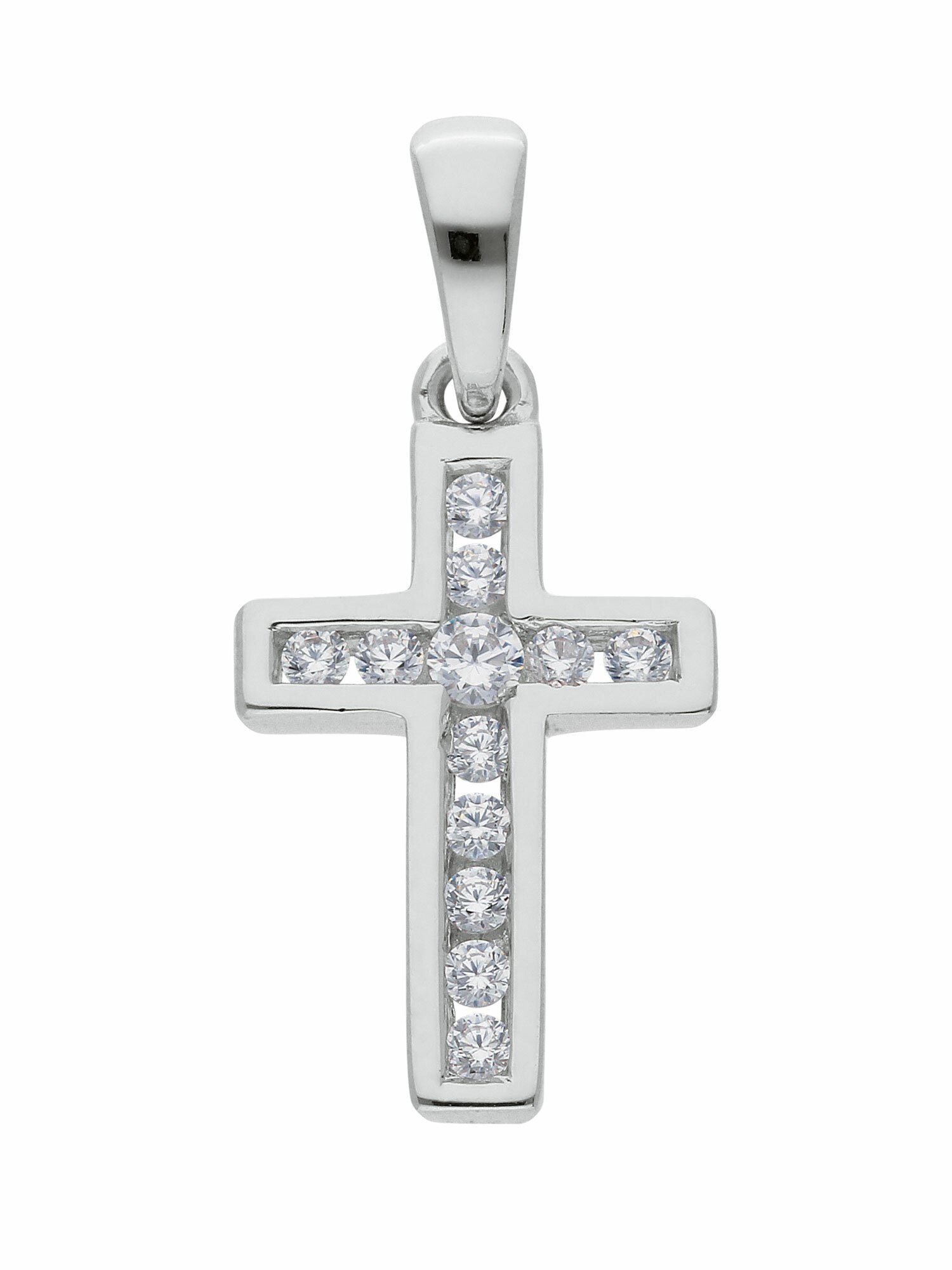 Adelia´s Kettenanhänger 925 Silber Kreuz Anhänger mit Zirkonia, mit Zirkonia  Silberschmuck für Damen & Herren