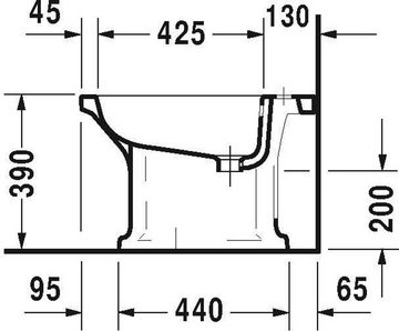 Duravit WC-Komplettset Duravit Stand-Bidet 1930 m ÜL HLB 355x60