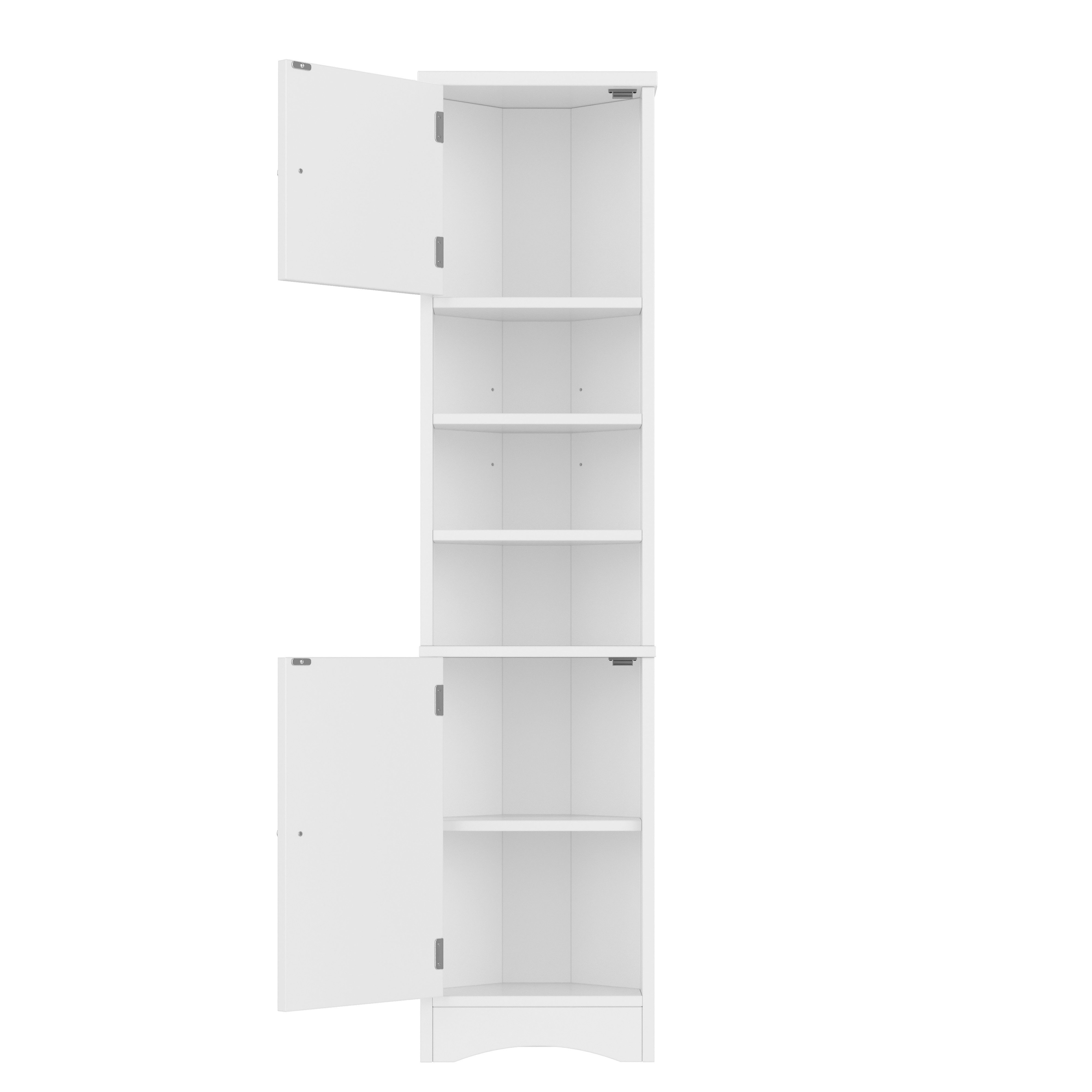 Fine Life Pro Eckvitrine Dreieckiger Badezimmerschrank 37×24.5×170cm • Weiß • Volllackierung