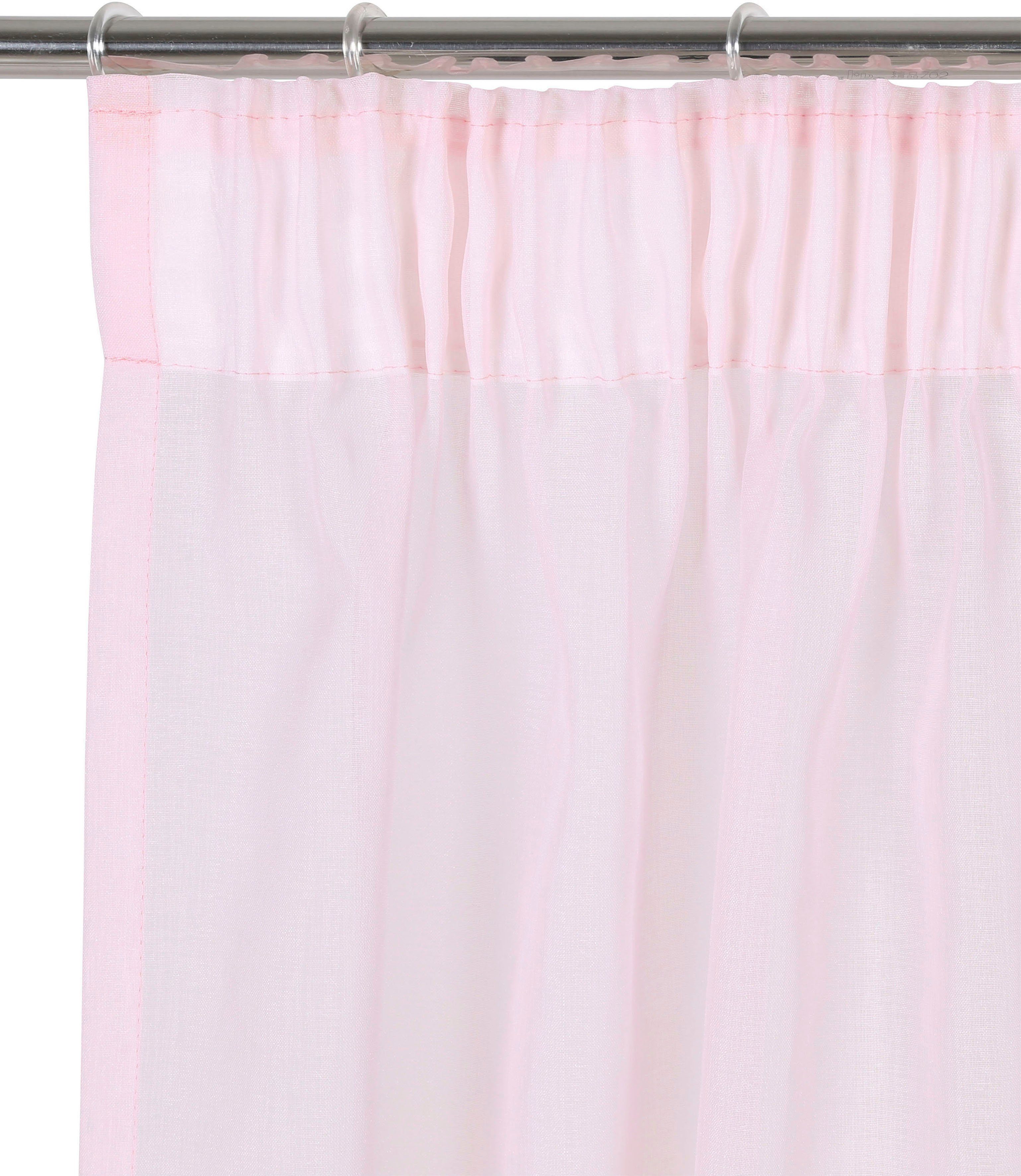Polyester, rosé Dolly, home, Gardine transparent, St), glatt, (1 my Multifunktionsband transparent, gewebt
