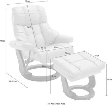 MCA furniture Relaxsessel Calgary, Fernsehsessel XXL 360°drehbar inkl. Hocker, belastbar bis 180 kg