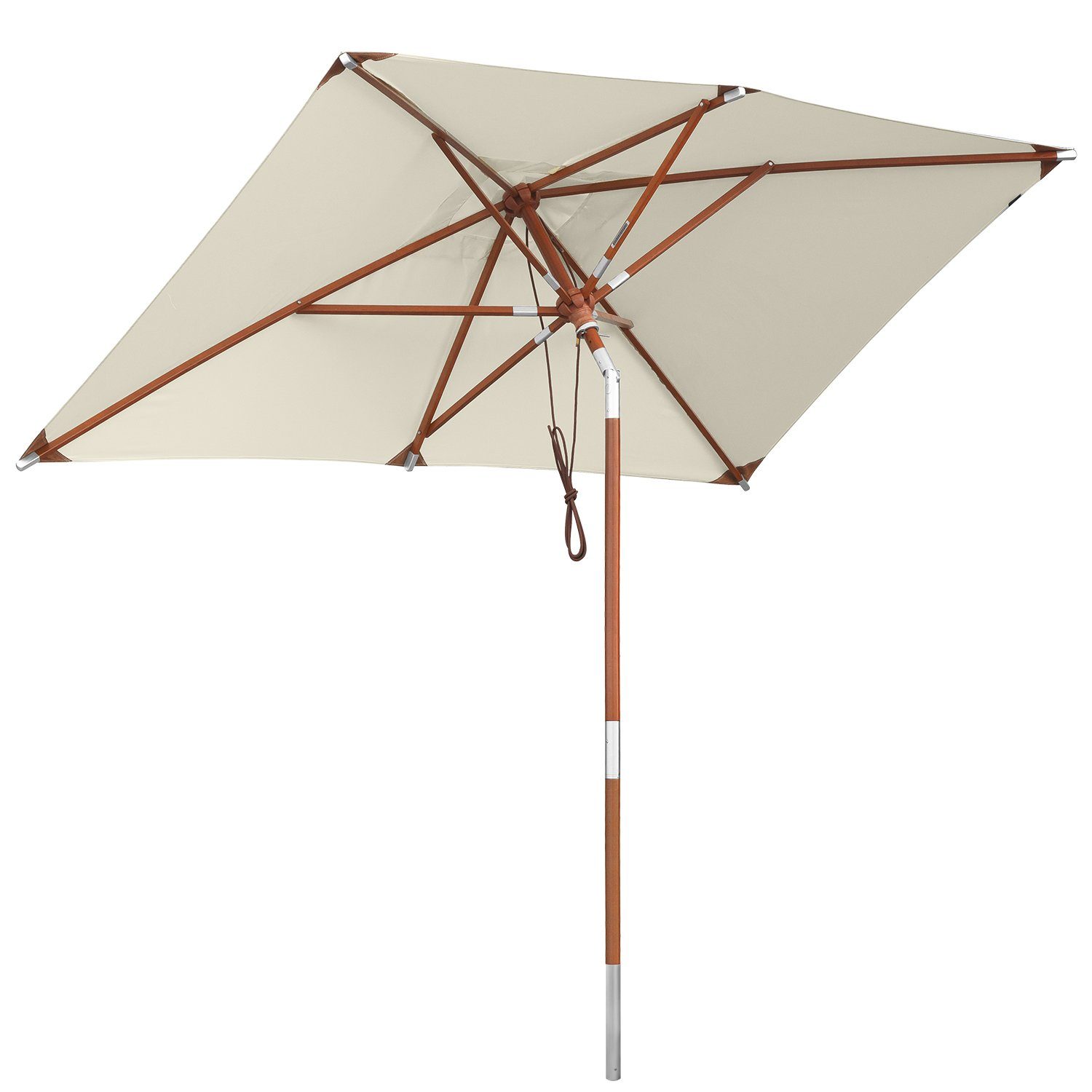 anndora-sonnenschirm Sonnenschirm Balkonschirm Gartenschirm knickbar, LxB: 150,00x250,00 cm, Natur, rechteckig - seitlich knickbar - mit Winddach