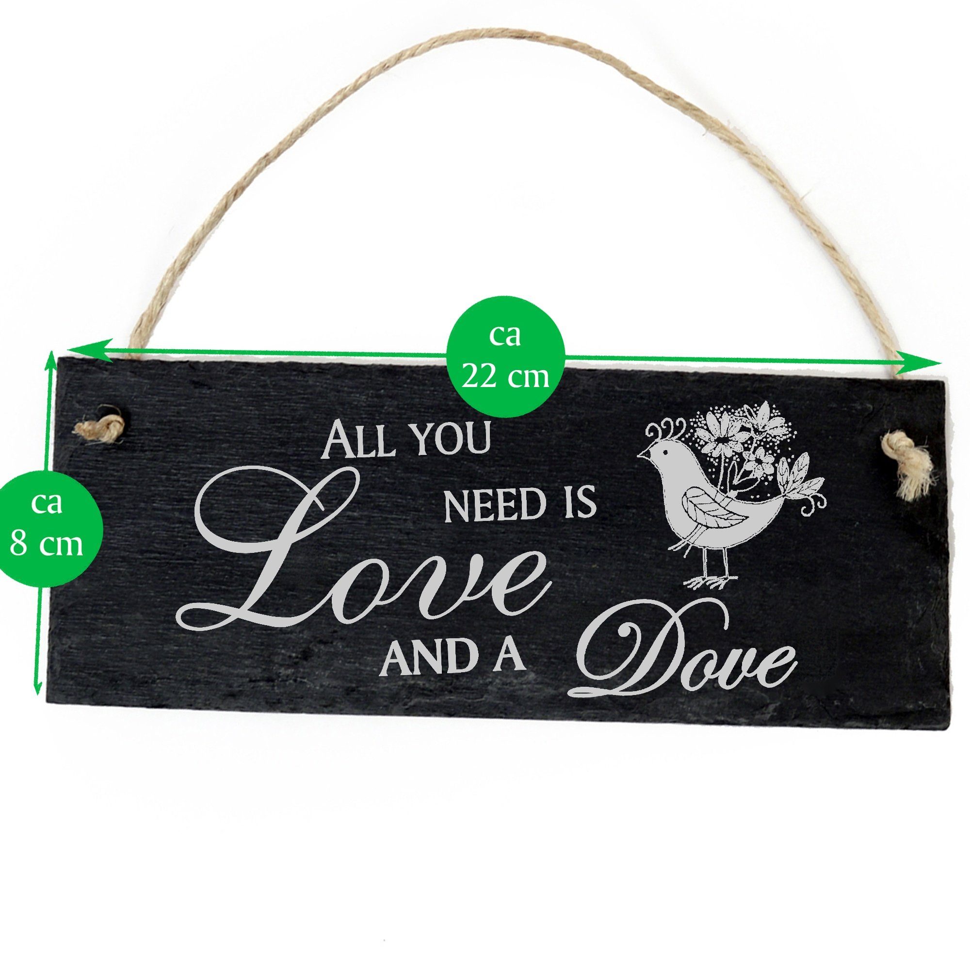 All Taube Hängedekoration 22x8cm Love you Vintage is and need Dove Dekolando a