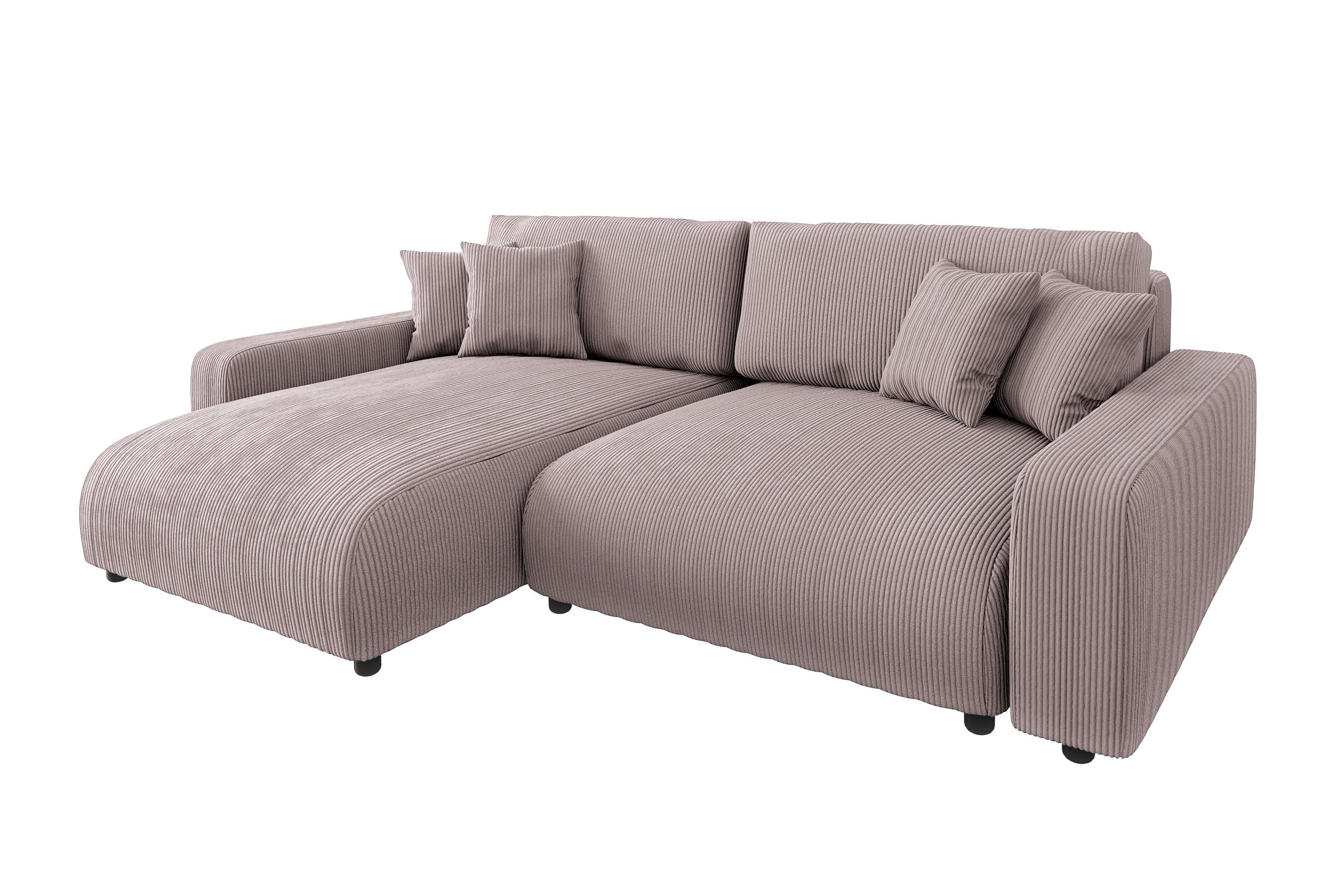 S-Style Möbel Ecksofa Emma mit Bettfunktion in Cord-Stoff, schöner Sitzkomf günstig online kaufen