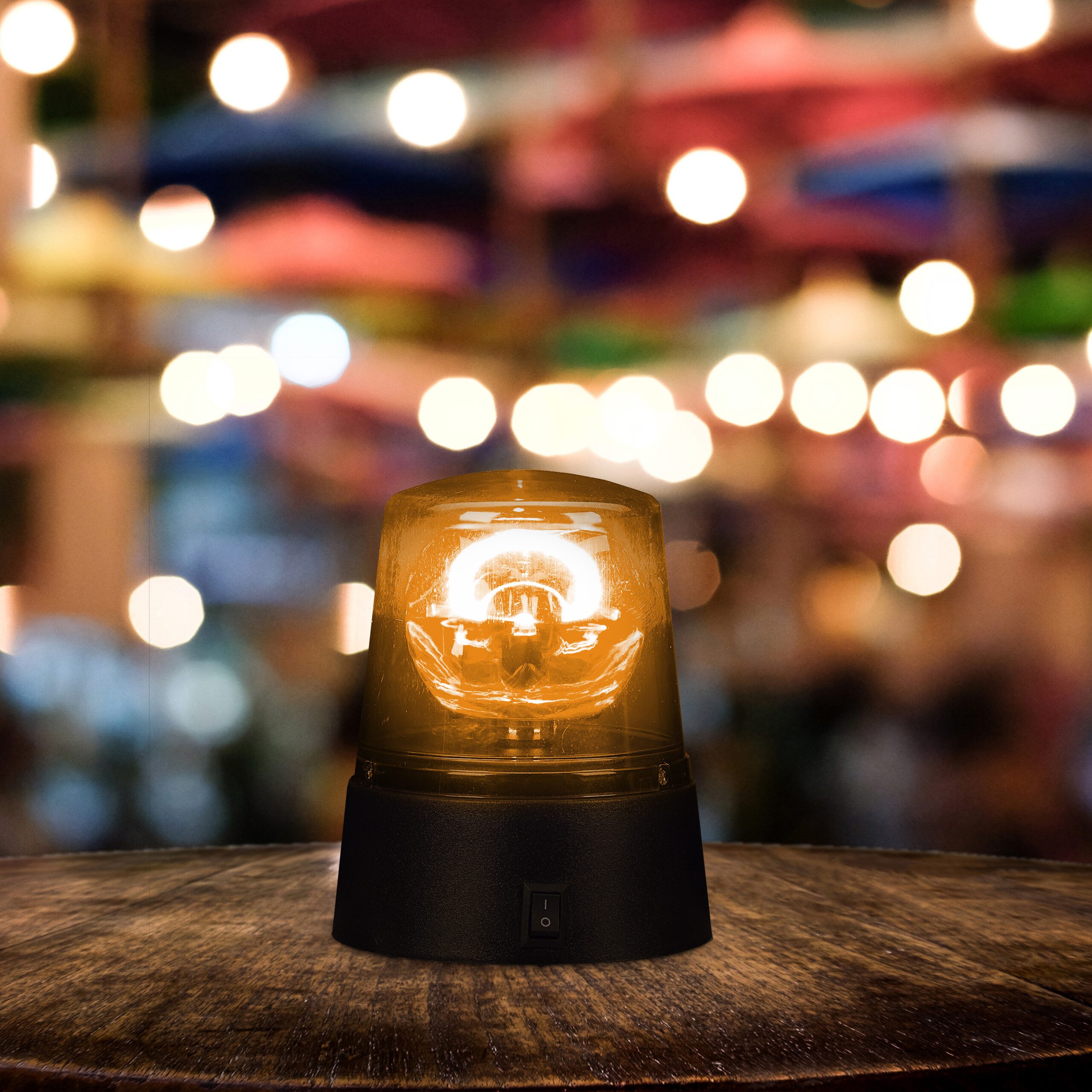 relaxdays LED Dekolicht Rundumleuchte 2er Set orange