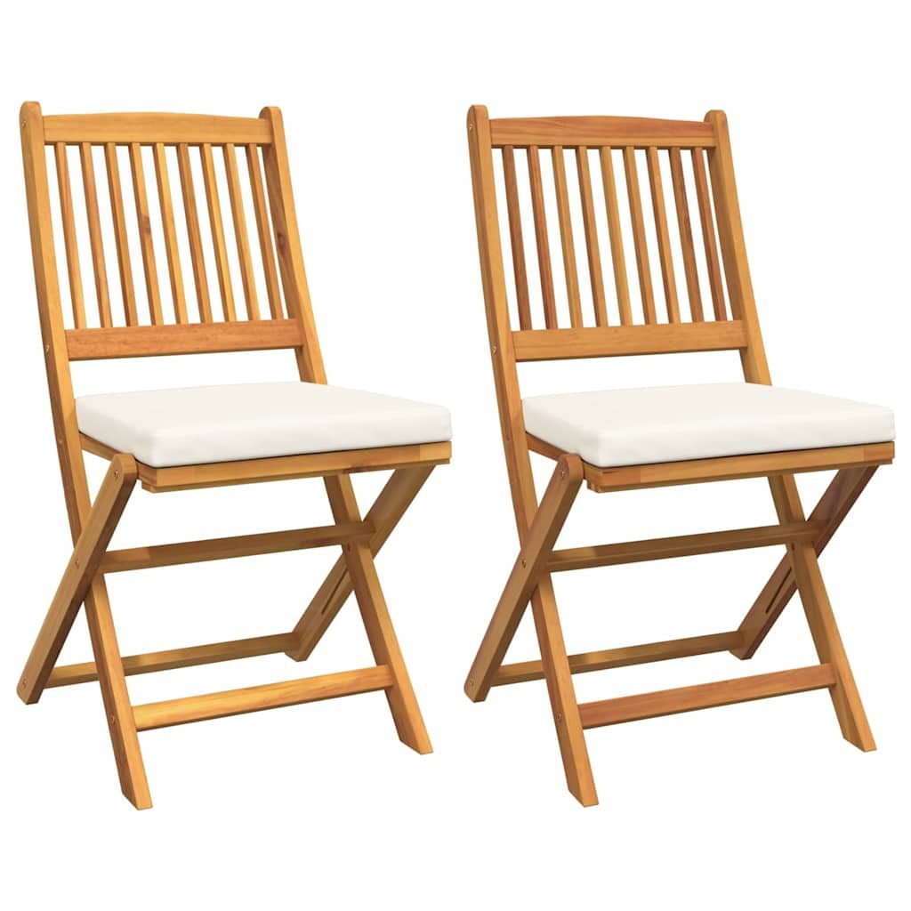 vidaXL Gartenstuhl Klappstuhl 2 Stk. Braun Massivholz (2 St)