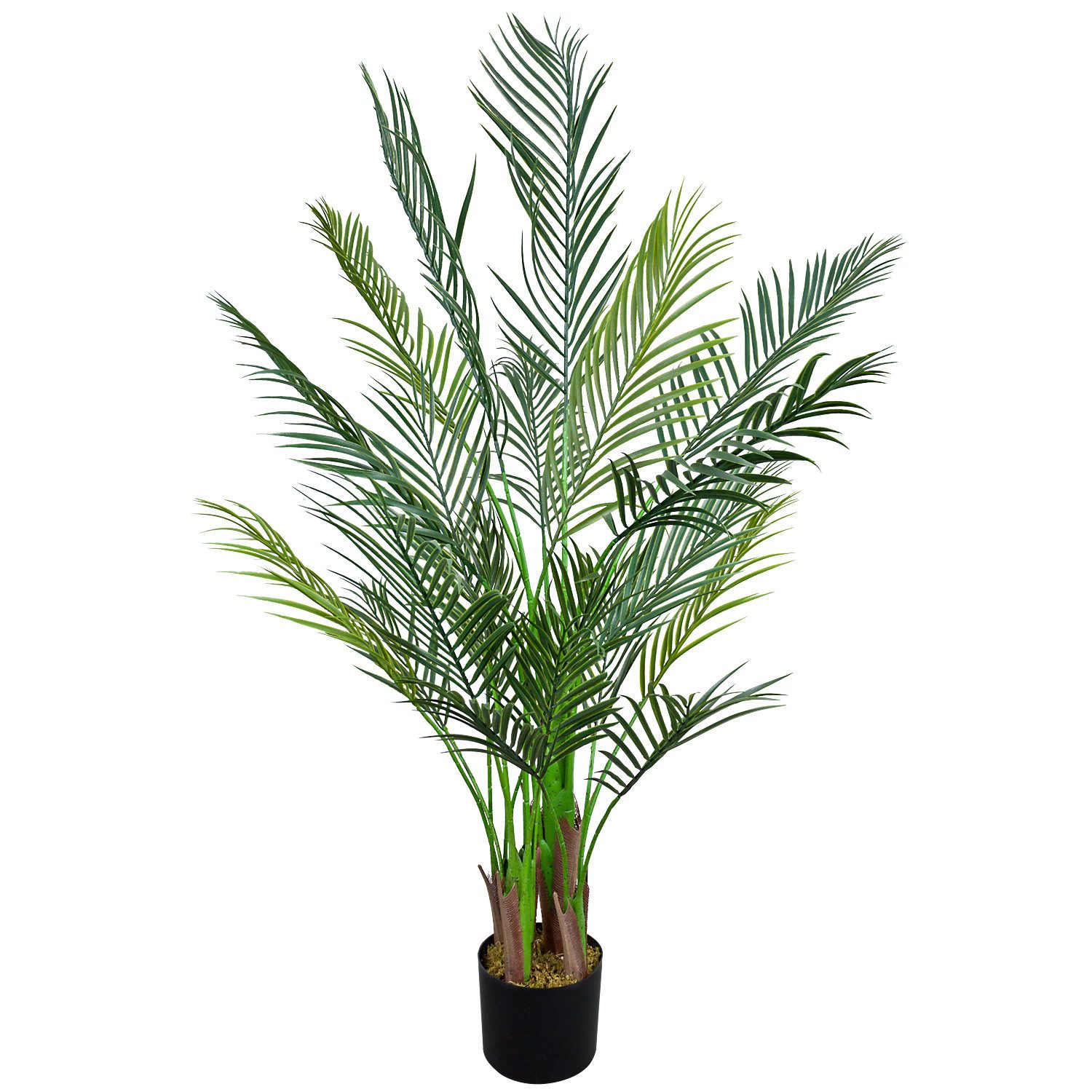 Kunstpalme Kunstpflanze Palme Palmenbaum Arekapalme Künstliche Pflanze 140 cm Arekapalme, Decovego, Höhe 140 cm