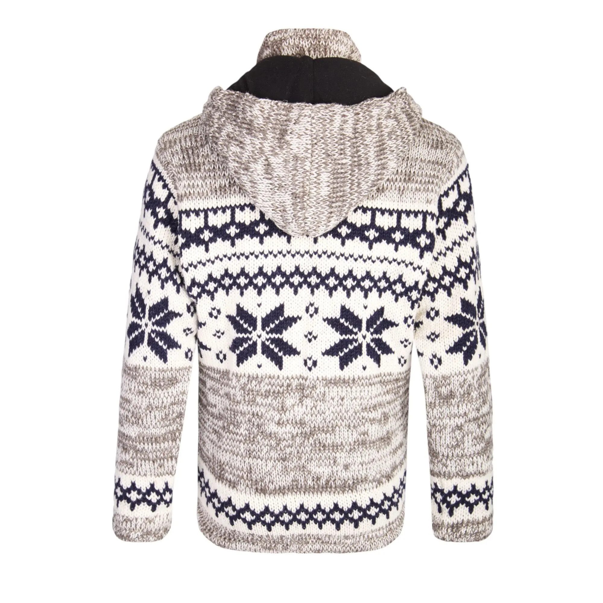 THC Natural Line Strickjacke THC Schafwollstrickjacke Norweger grau 609 (1 Stück, 1-tlg., 1 Stück) Strickjacke mit abnehmbarer Kapuze