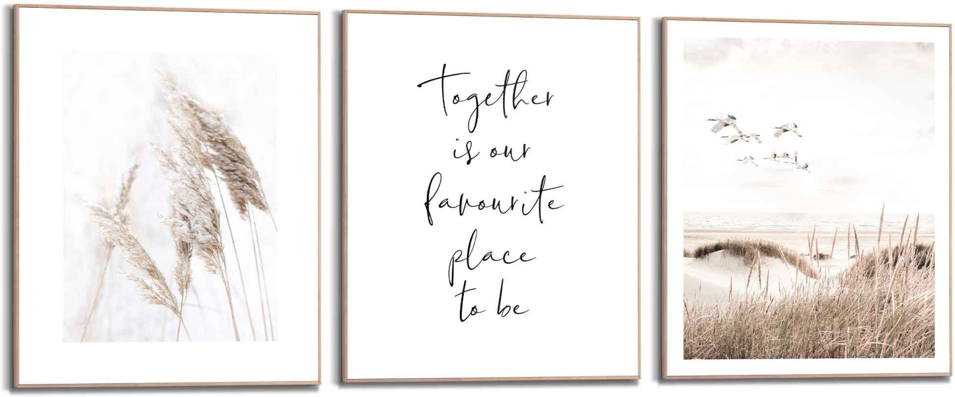 Reinders! Wandbild Zusammen Kraniche - Strand - Dünen - Natur - Liebe, (3 S günstig online kaufen