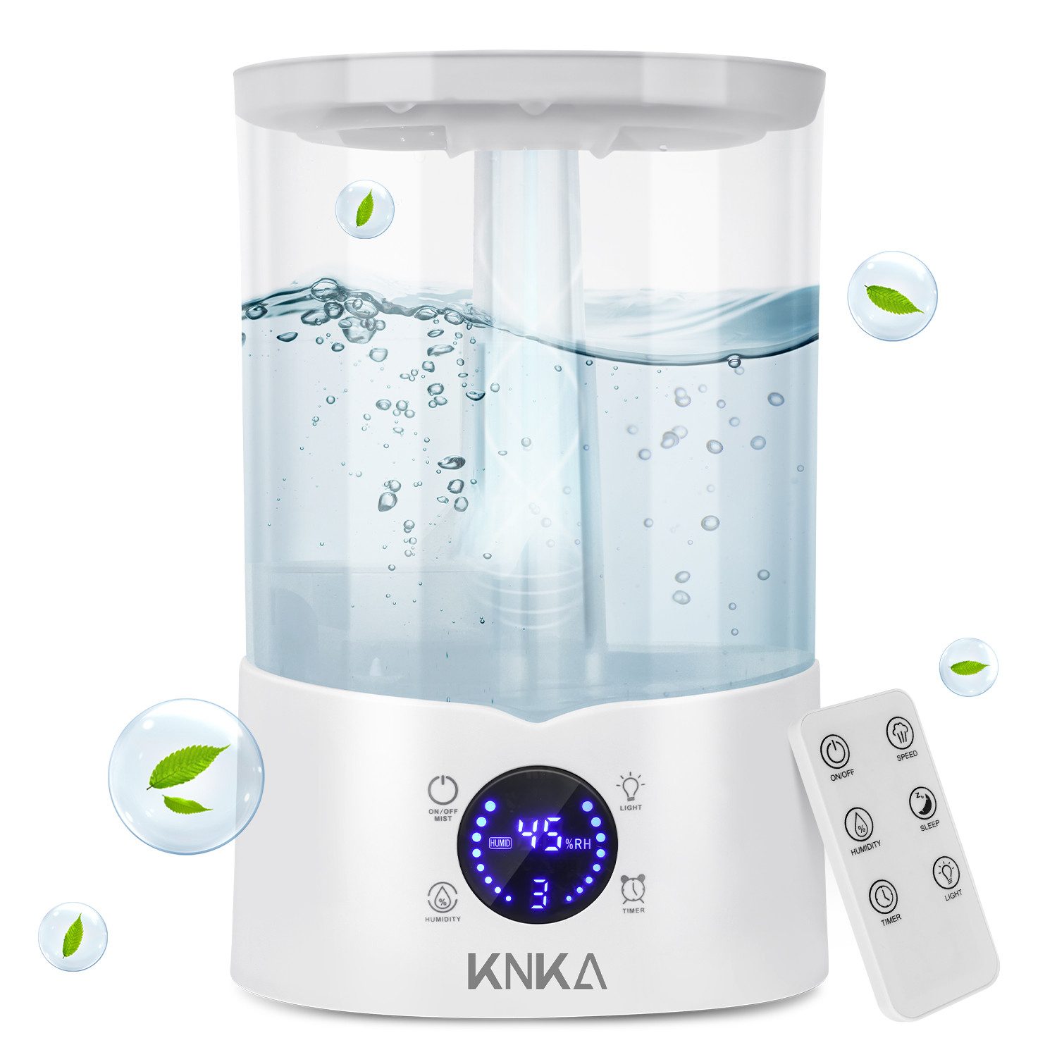 KNKA Luftbefeuchter Top Fill Luftbefeuchter, 4 l Wassertank, Leiser Raumluftbefeuchter für Schlafzimmer Kinderzimmer Pflanzen Baby