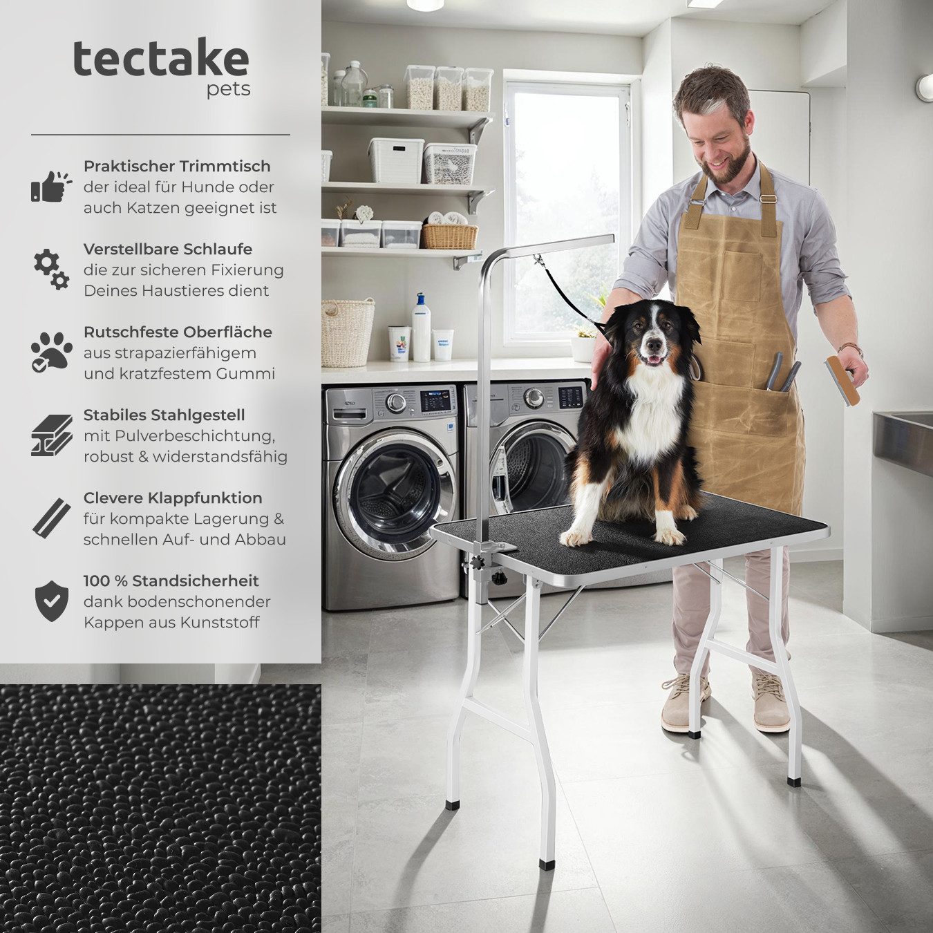 tectake Arbeitstisch Trimmtisch, mit höhenverstellbarem Galgen günstig online kaufen