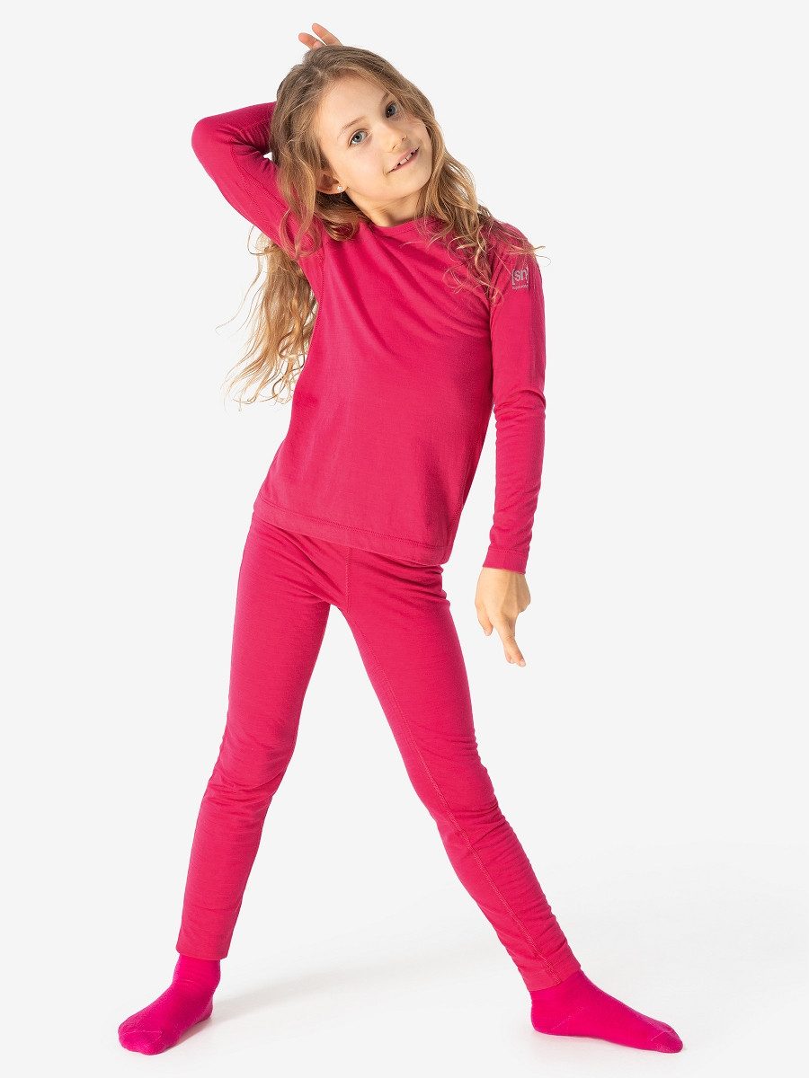 SUPER.NATURAL Langarmshirt für Kinder, Merino TUNDRA175 LS weich, warm, atmungsaktiv