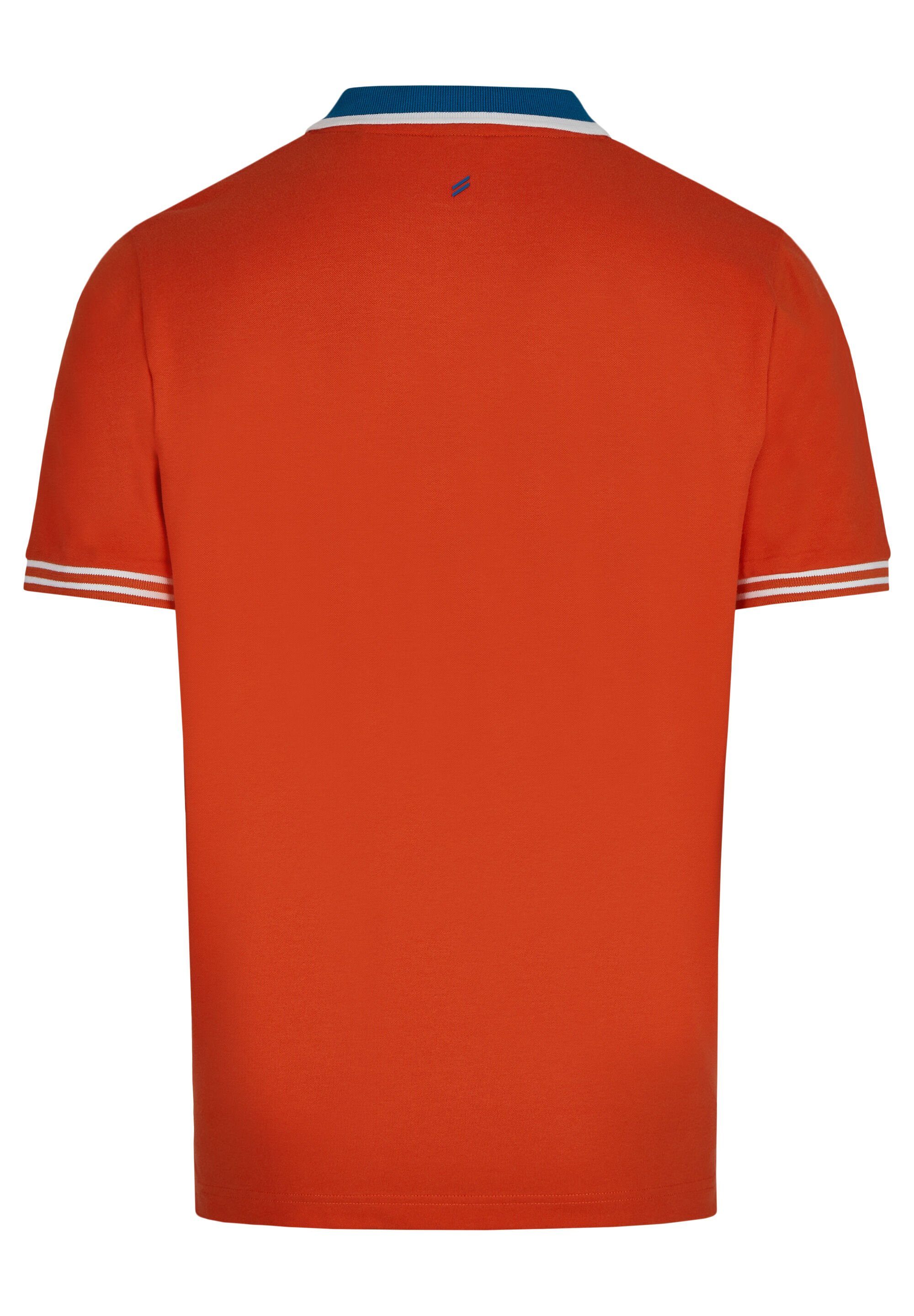 Poloshirt orange HECHTER PARIS Colorblock-Kragen mit