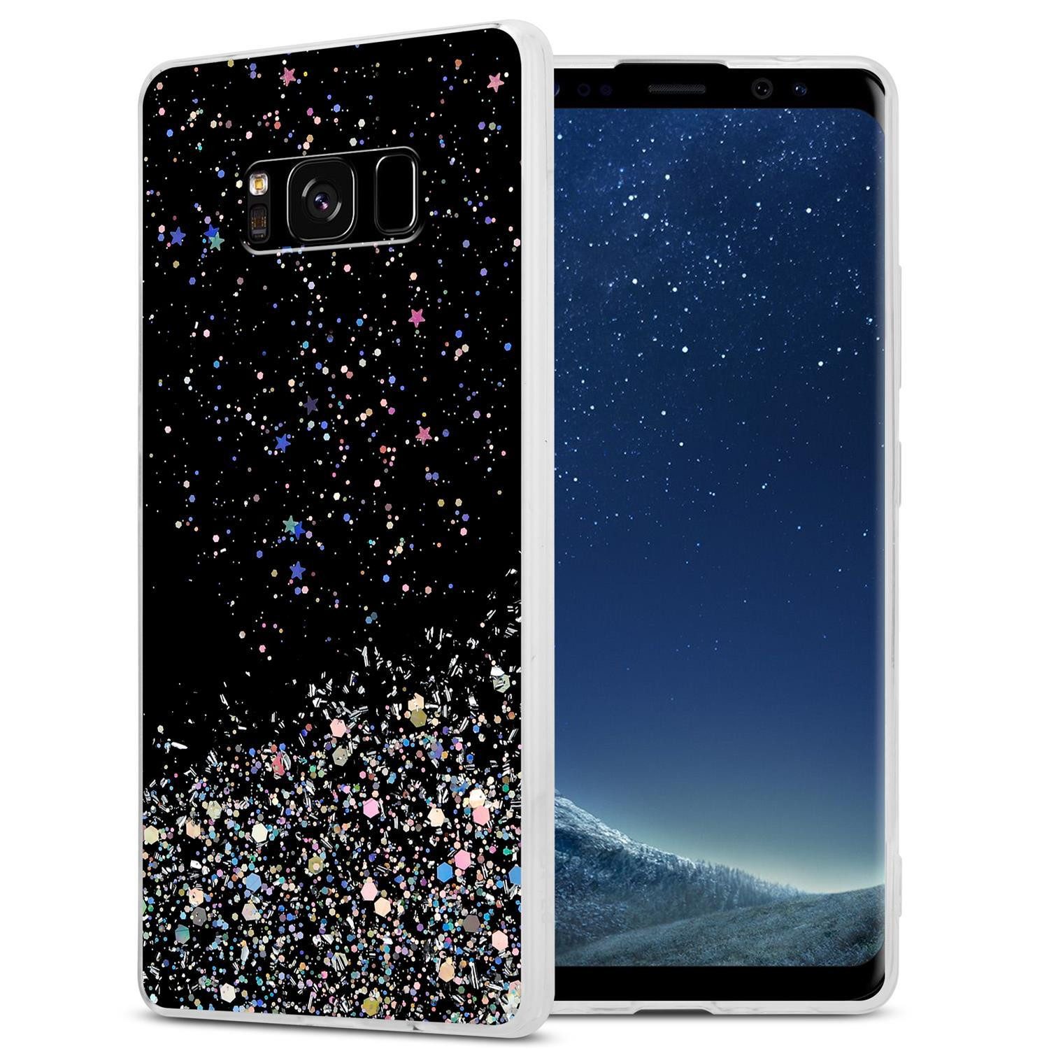 Cadorabo Handyhülle für Samsung Galaxy S8 Hülle Samsung Galaxy S8, Flexible TPU Silikon Handy Schutzhülle - Hülle - mit Glitzer
