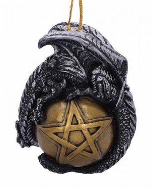 Horror-Shop Dekofigur Drachen Christbaumkugel mit Pentagramm zum Aufhäng