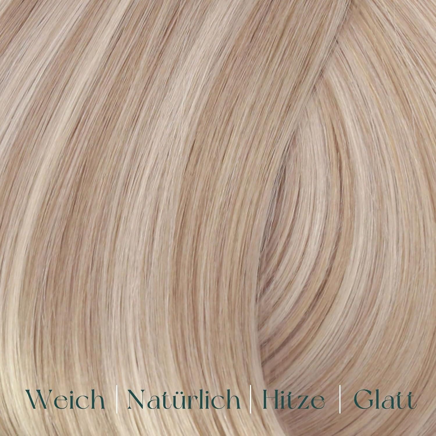 LuxusKollektion Echthaar-Extension Clip in Extensions Echthaar Remy Blond 55cm 5pcs 1-14 cp #p18 613