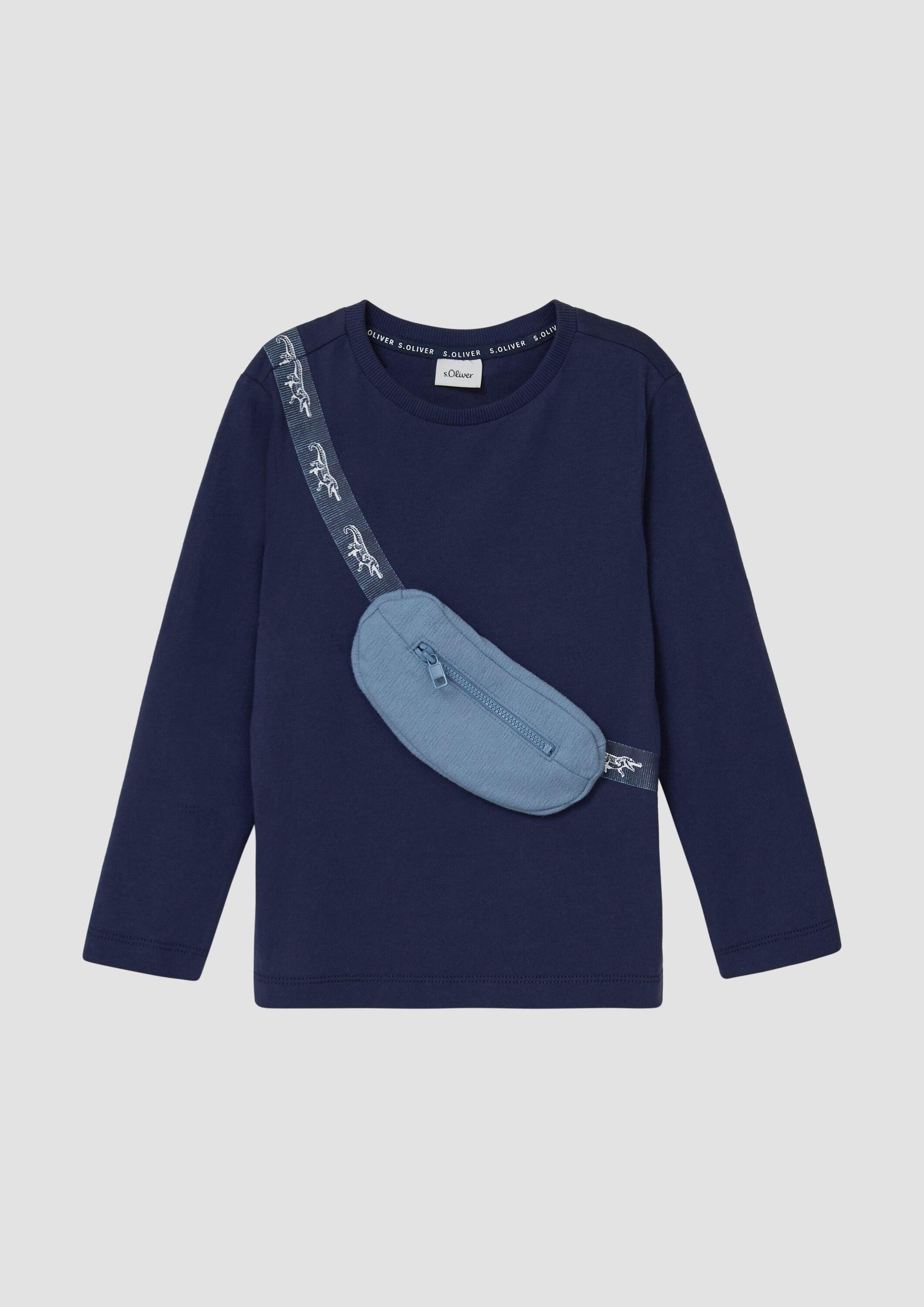 s.Oliver Langarmshirt T-Shirt Jersey-Longsleeve mit aufgesetzter Reißverschlusstasche