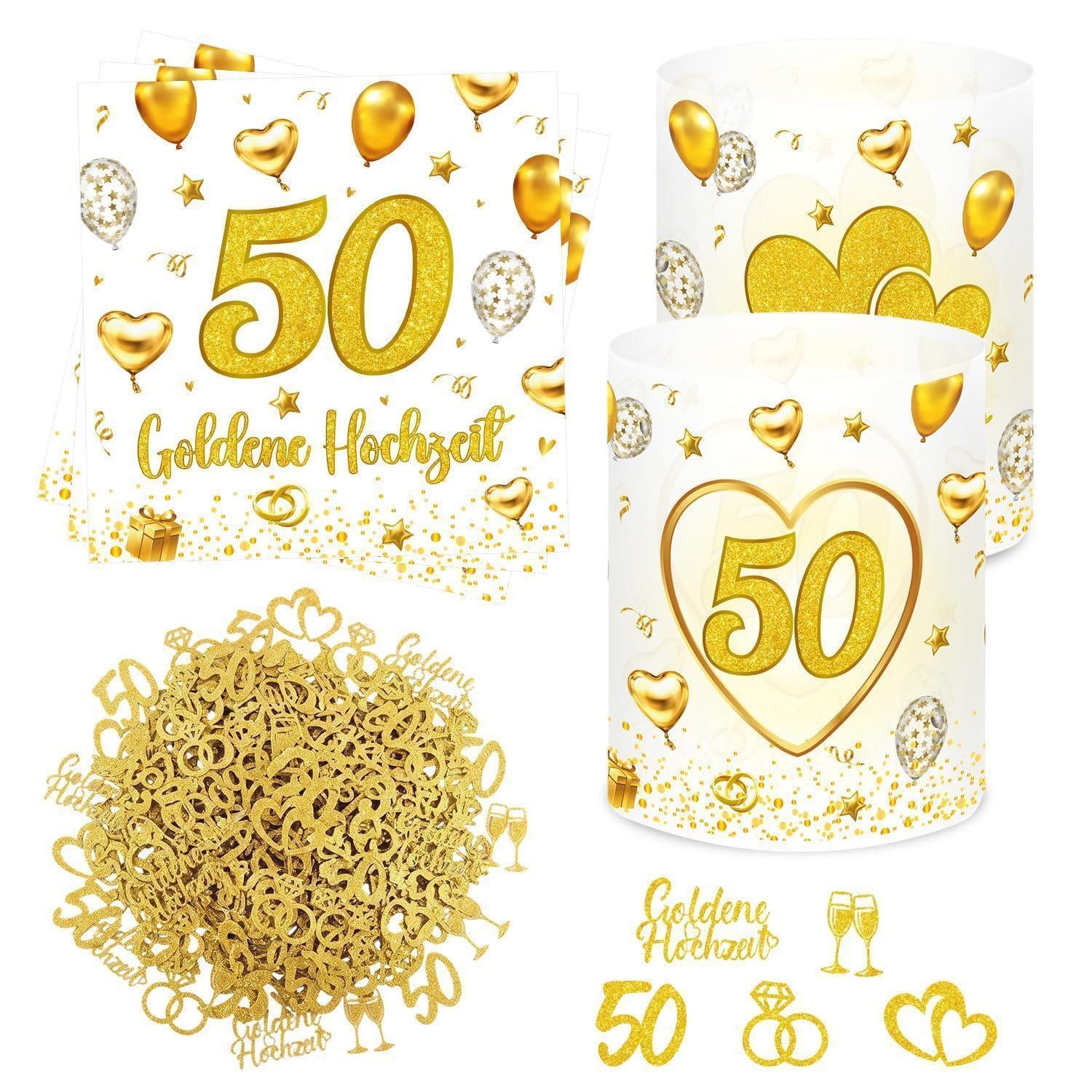 LuxusKollektion Dekokugel Goldene Hochzeit Deko Set 33-teilig (1 St)