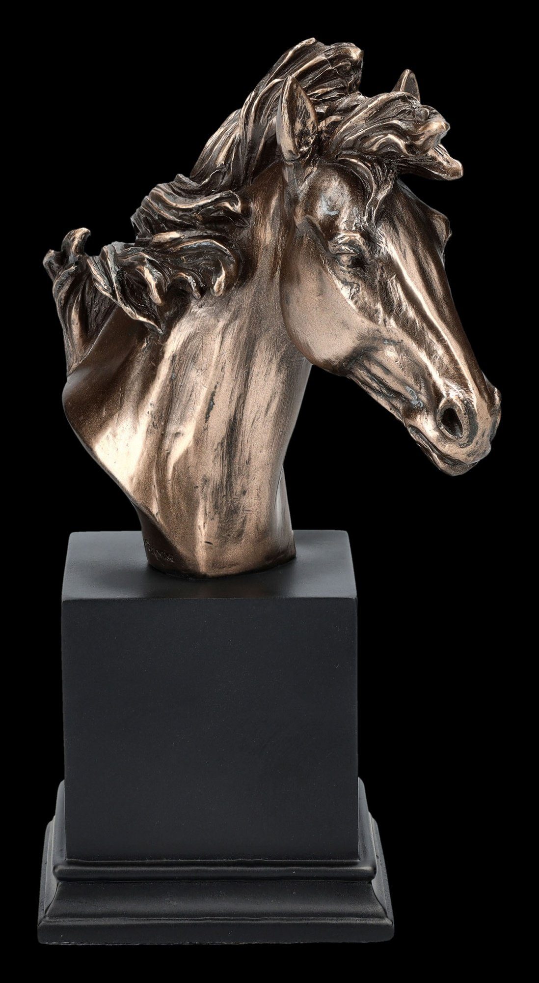 Figuren Shop GmbH Dekofigur Pferdekopf Büste auf Monolith klein - Tierdeko günstig online kaufen