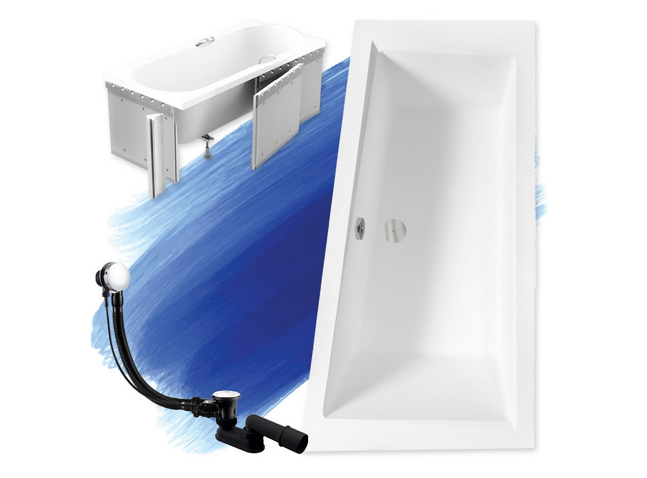 Thumbnail - KOLMAN Badewanne Eckbadewanne Intima Slim 160x90, (Links/Rechts), Ablaufgarnitur & Füße GRATIS