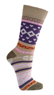 Wowerat Norwegersocken Bunte Norweger Socken mit schönem Muster Hygge mit Wolle (3 Paar)