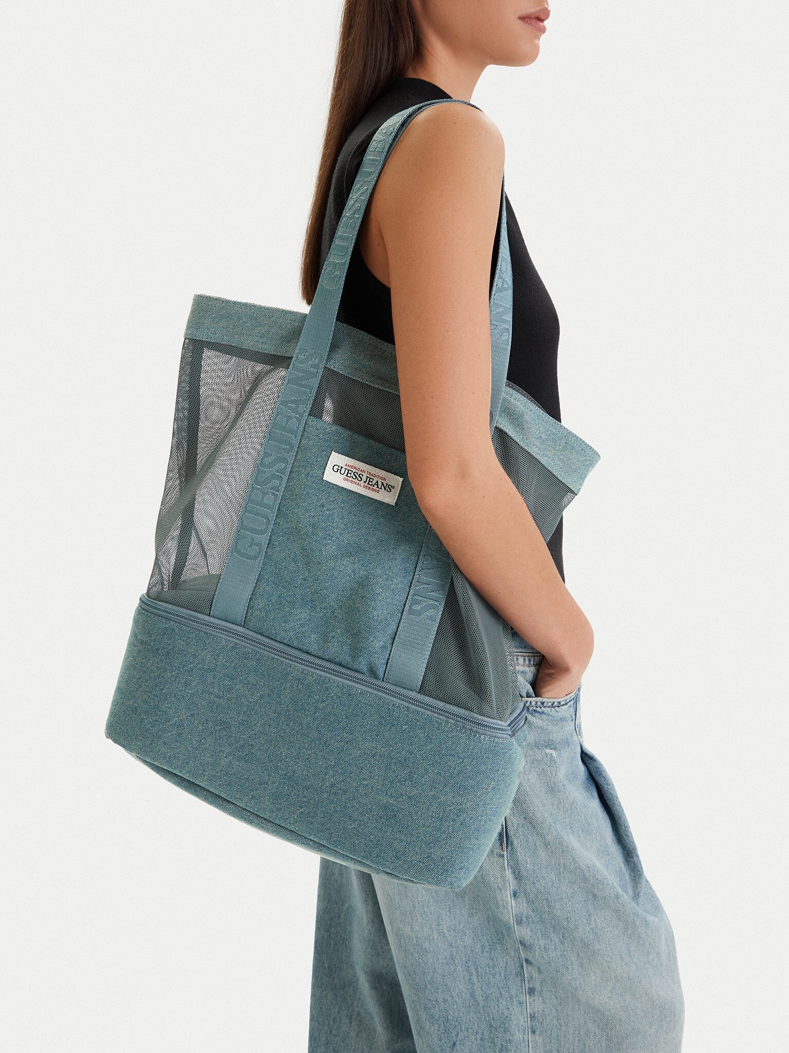 GUESS JEANS Handtasche Guess Jeans Damenhandtasche Blau GUESS JEANS-CWBEO-GUESS-M-004-09 Jean