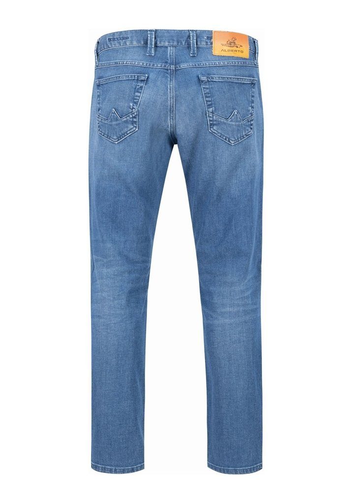 blue tapered (1-tlg) Slipe fit Jeans used - Alberto Alberto 5-Pocket-Jeans