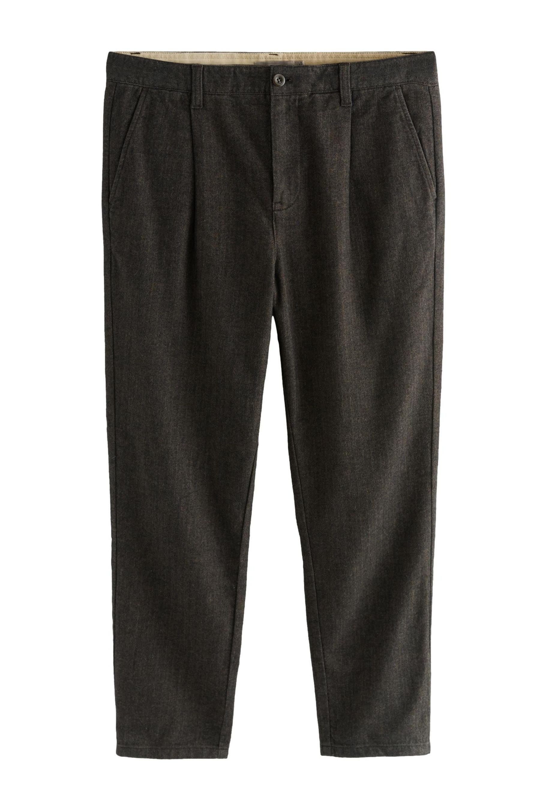 Stoffhose Hose mit Fischgrätmuster und hohem Baumwollanteil