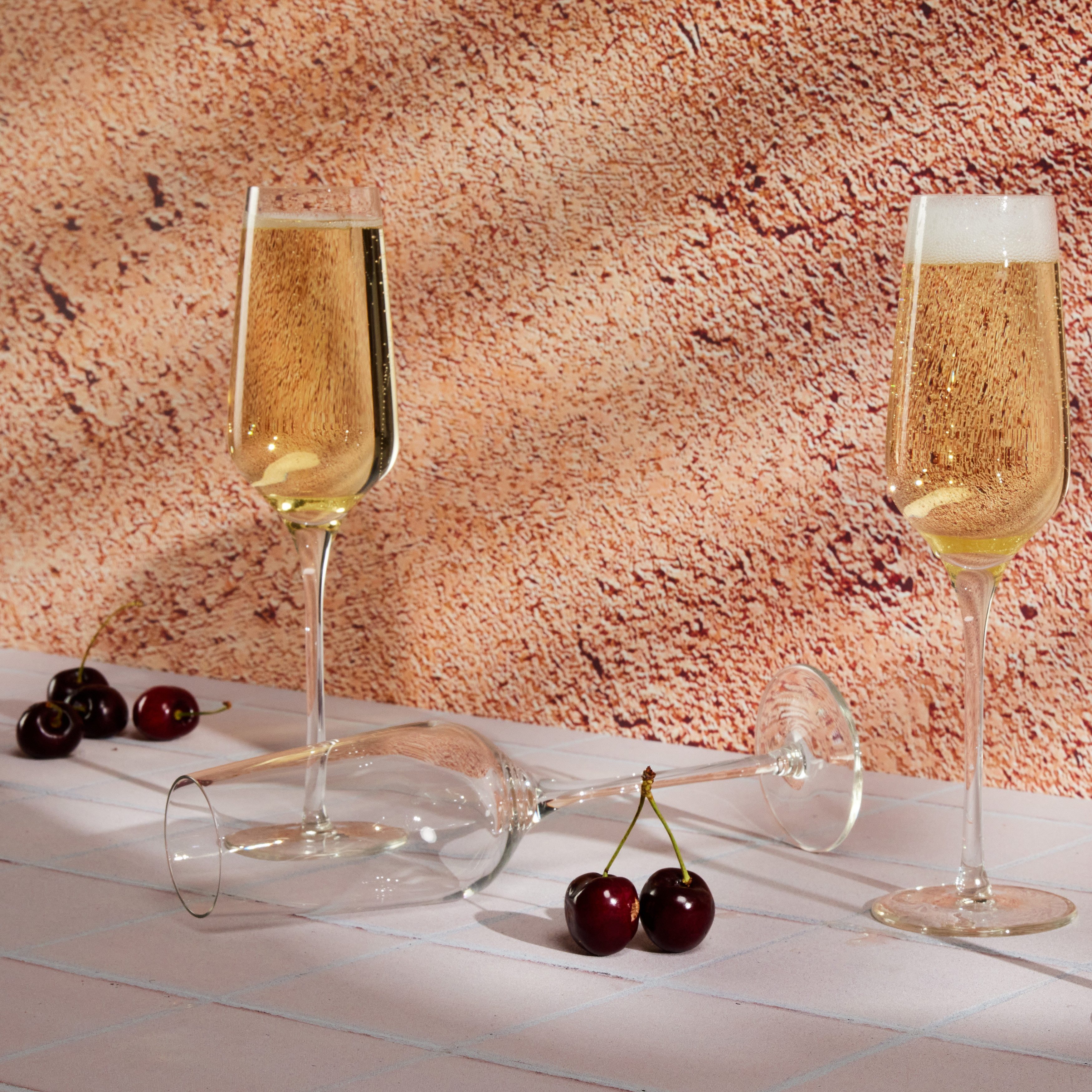 LIBBEY Sektglas Libbey Gläser-Set -PRISM-, 12er Set, 12-tlg., Glas, 244 ml, hochwertig verarbeitet, im modernen Design