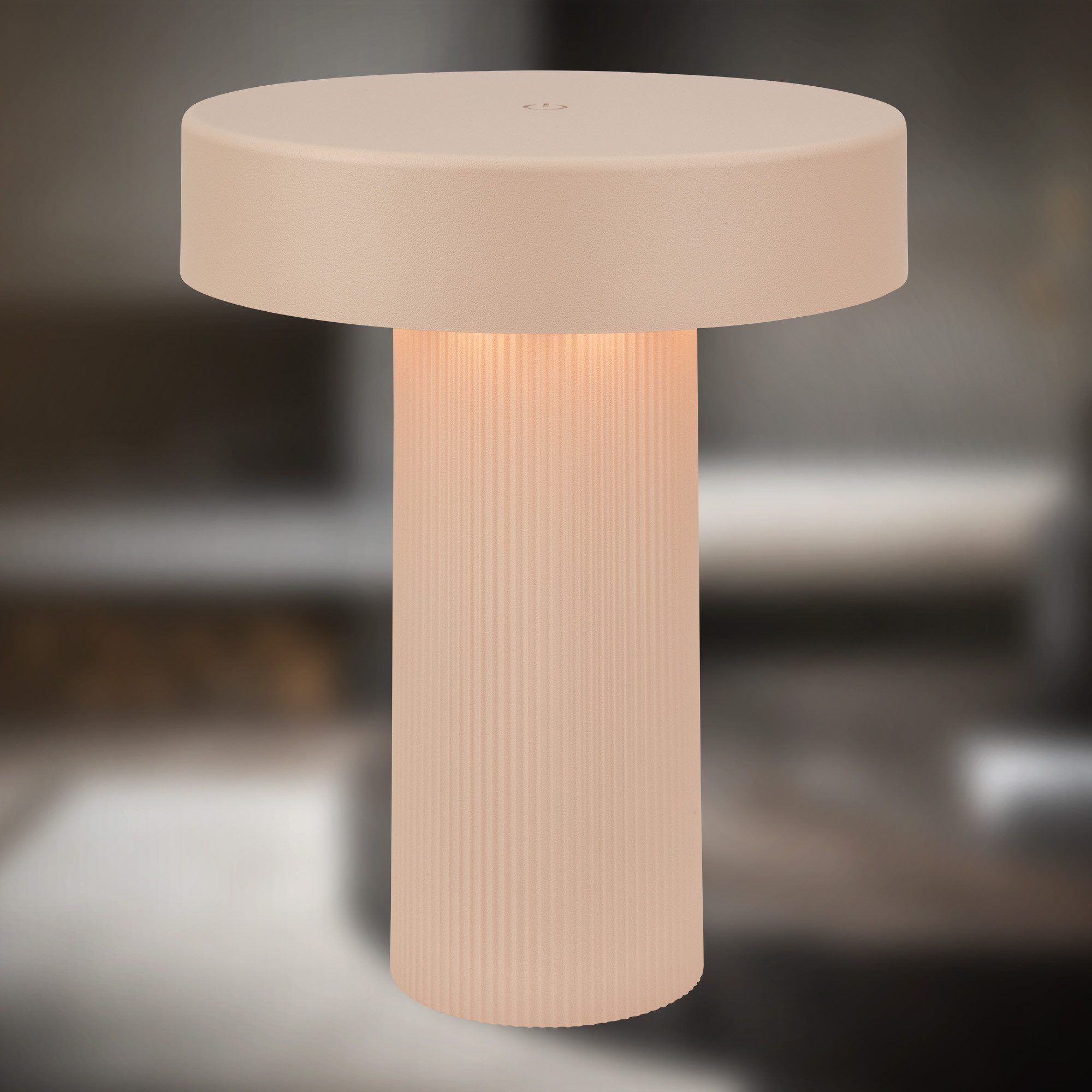 Briloner Leuchten LED Tischleuchte Tischlampe kabellos Akku USB-C dimmbar Touch, LED wechselbar, 2700K - Extra-Warmweiß, 16x20 cm, Akku tauschbar, Indoor/Outdoor, Wohnzimmer, Balkon