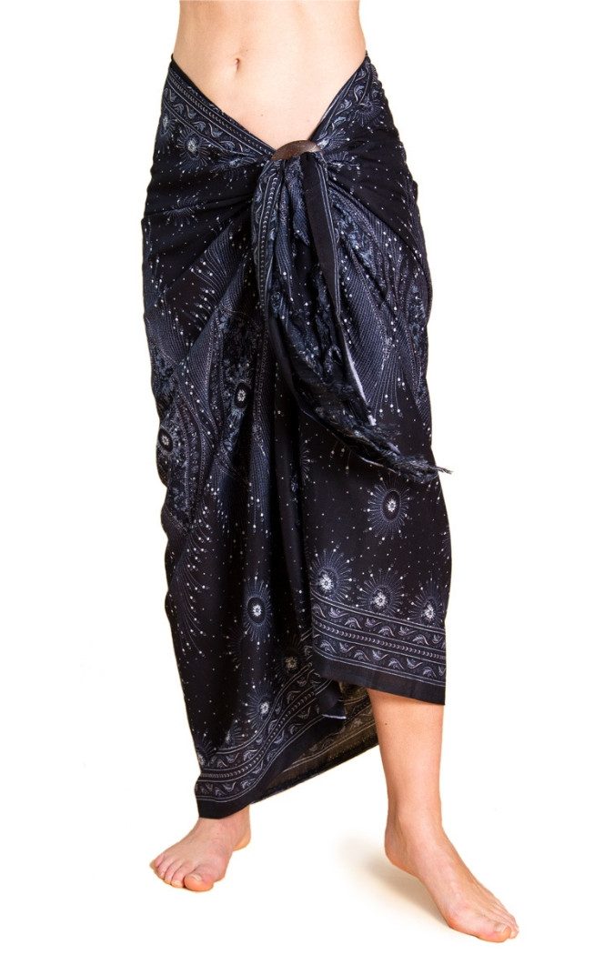 PANASIAM Sarong Peacock Pareo Tuch aus 100% Viskose - Wickelrock Strandtuch L & XL, Viskose, leichtes Wickelkleid - Bikini Cover-up oder großes Unisex Schultertuch