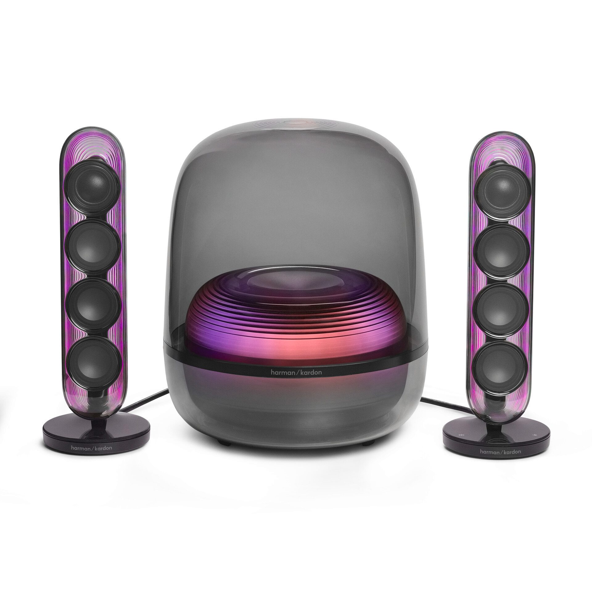 Harman/Kardon SoundSticks 5 2.1 Soundsystem 2.1 (A2DP Bluetooth, AVRCP Bluetooth, Bluetooth, 190 W, 2.1-Channel Bluetooth Speaker mit HDMI)