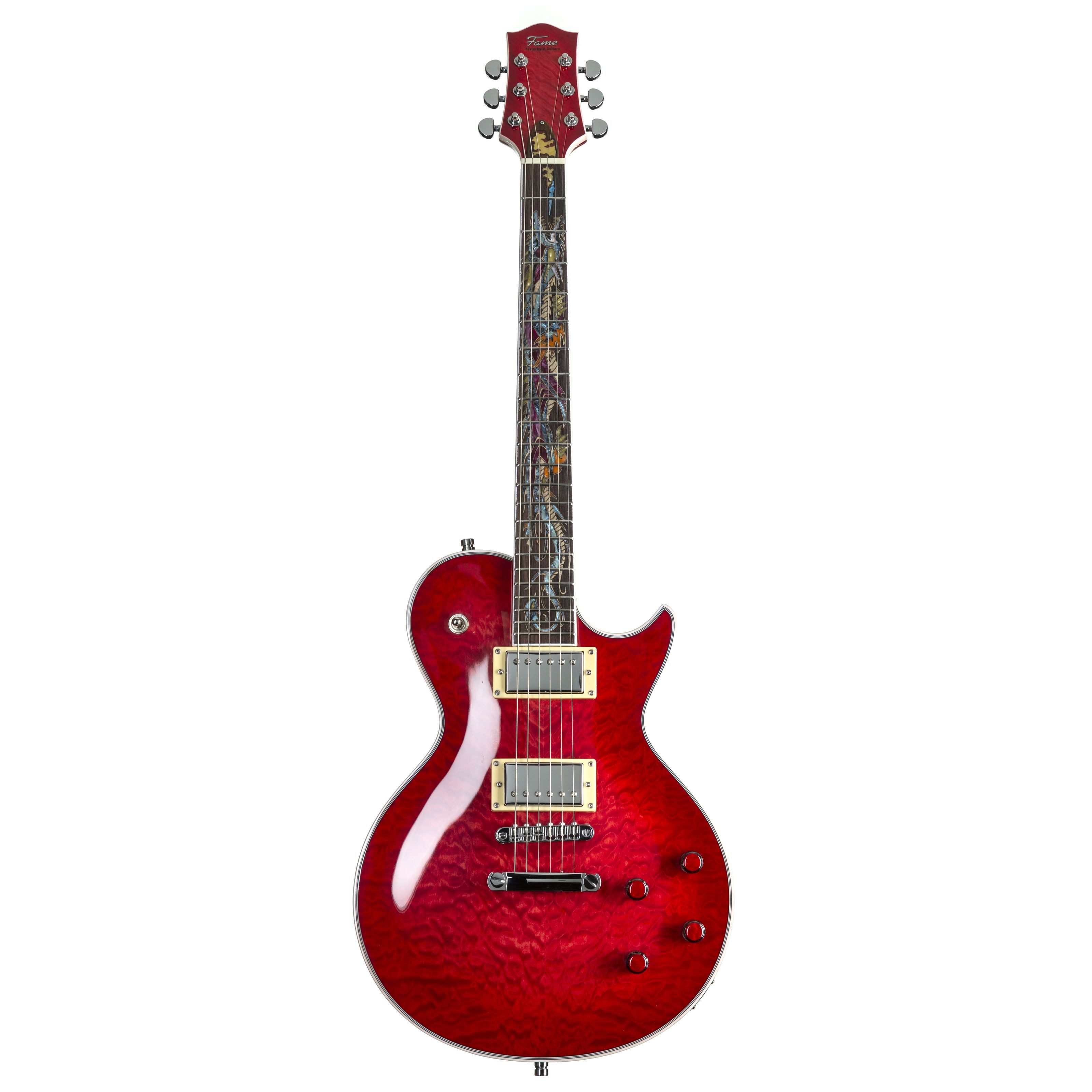 FAME E-Gitarre, E-Gitarren, Single Cut Modelle, Custom LP RW Fire Dragon - Single Cut E-Gitarre