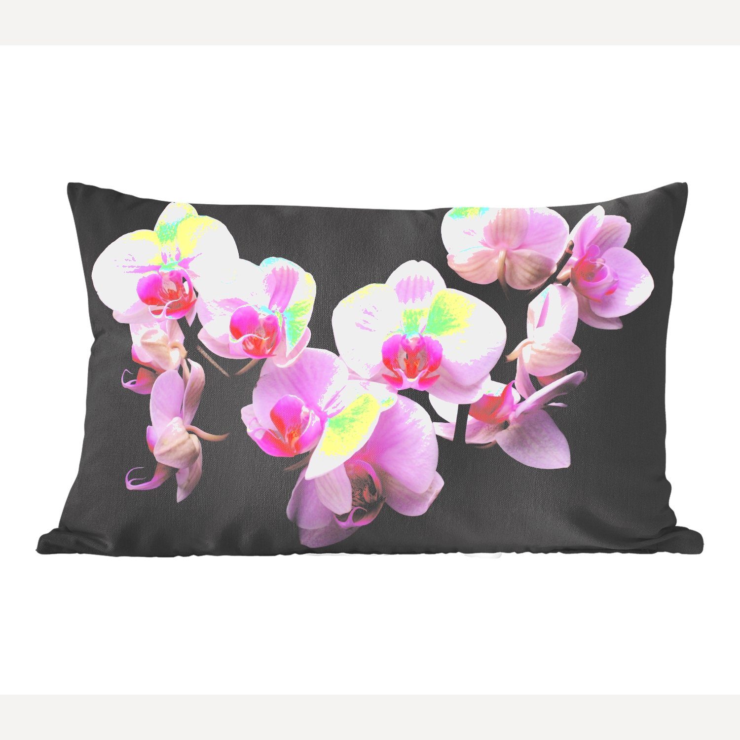 MuchoWow Dekokissen Orchidee - Blumen - Rosa - Flora, Wohzimmer Dekoration, Zierkissen, Dekokissen mit Füllung, Schlafzimmer