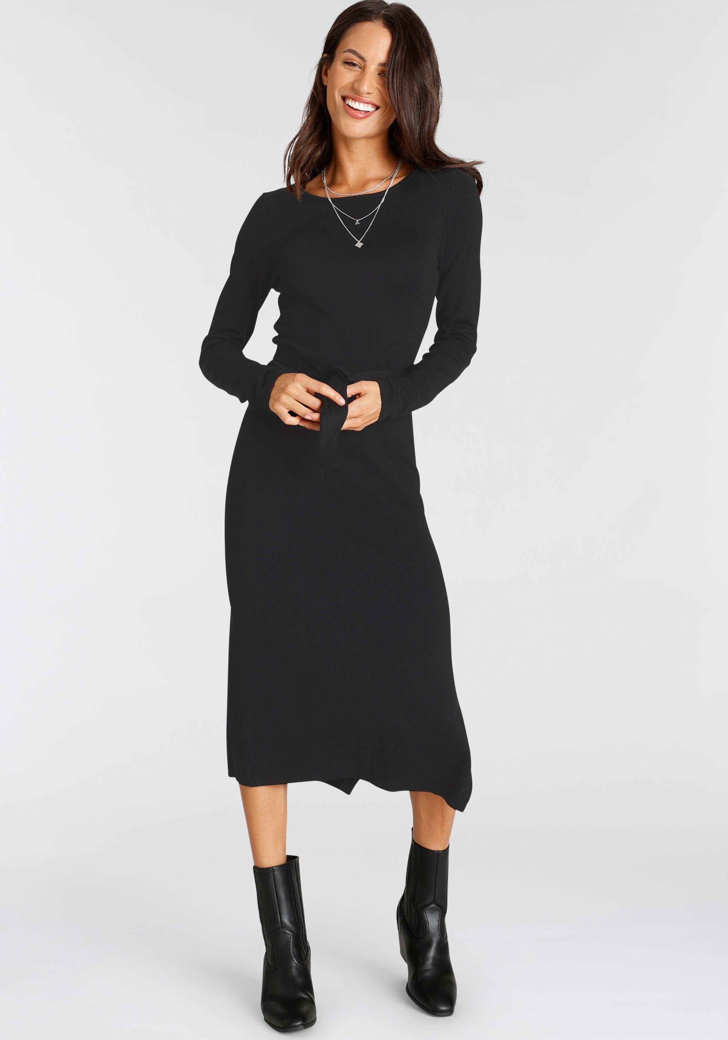 Laura Scott Strickkleid feminin geschnitten, mit Bindegürtel – Bild 4 von 5