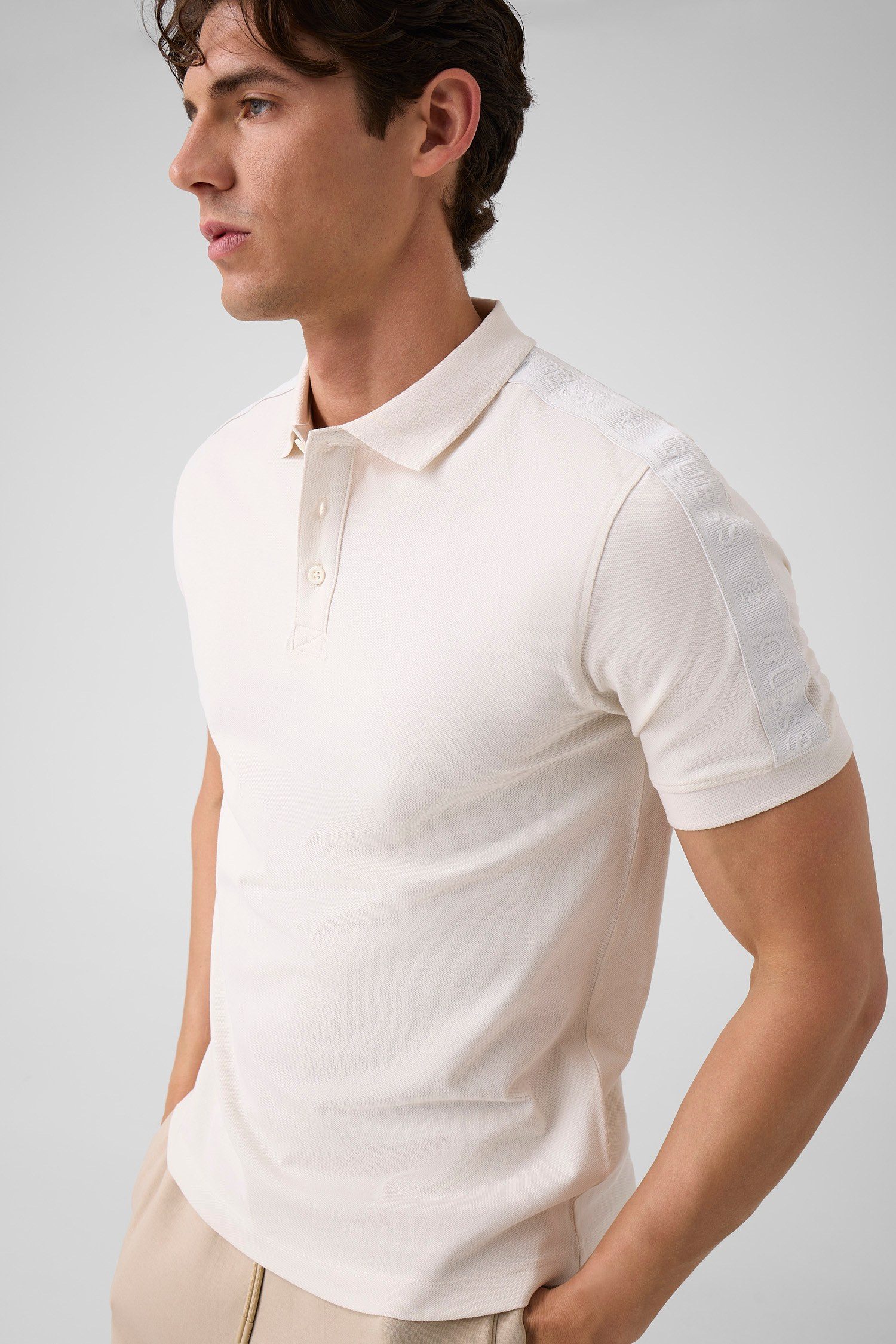 Guess Poloshirt THOR Slim Fit, Logo-Tape