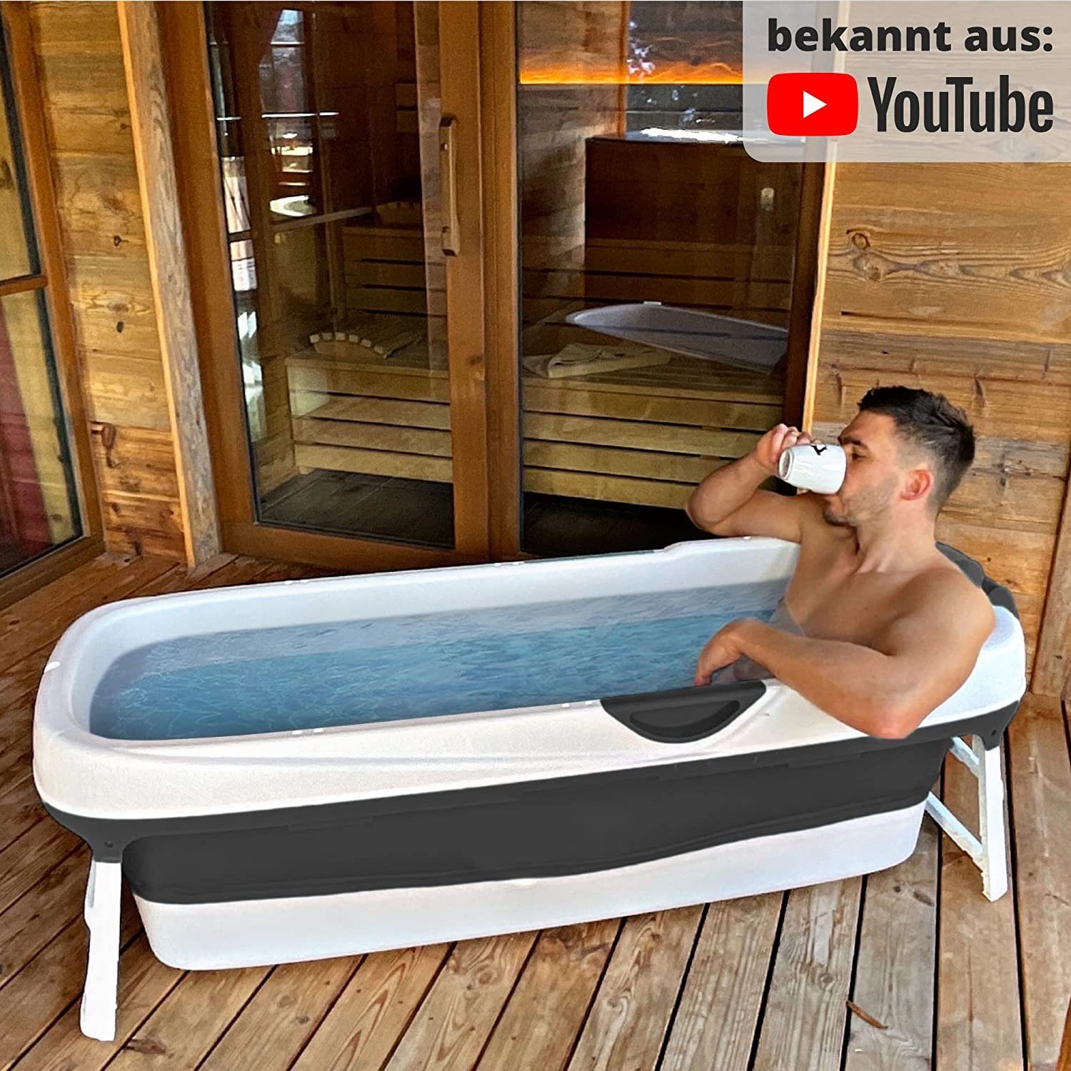 Bath Bob Badewanne faltbare Badewanne XXL Erwachsene/Kinder 158cm, mobile Klappbadewanne, klappbare Wanne