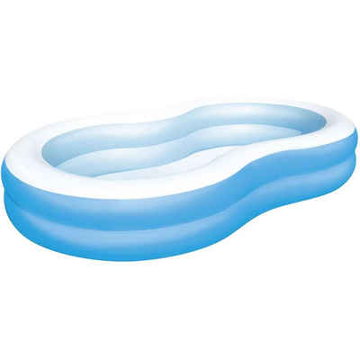 Bestway Planschbecken Family Pool „Lagune“ 262 x 157 x 46 cm, Badespaß für Kinder, Swimmingpool, Outdoor Whirlpool aufblasbar, blau