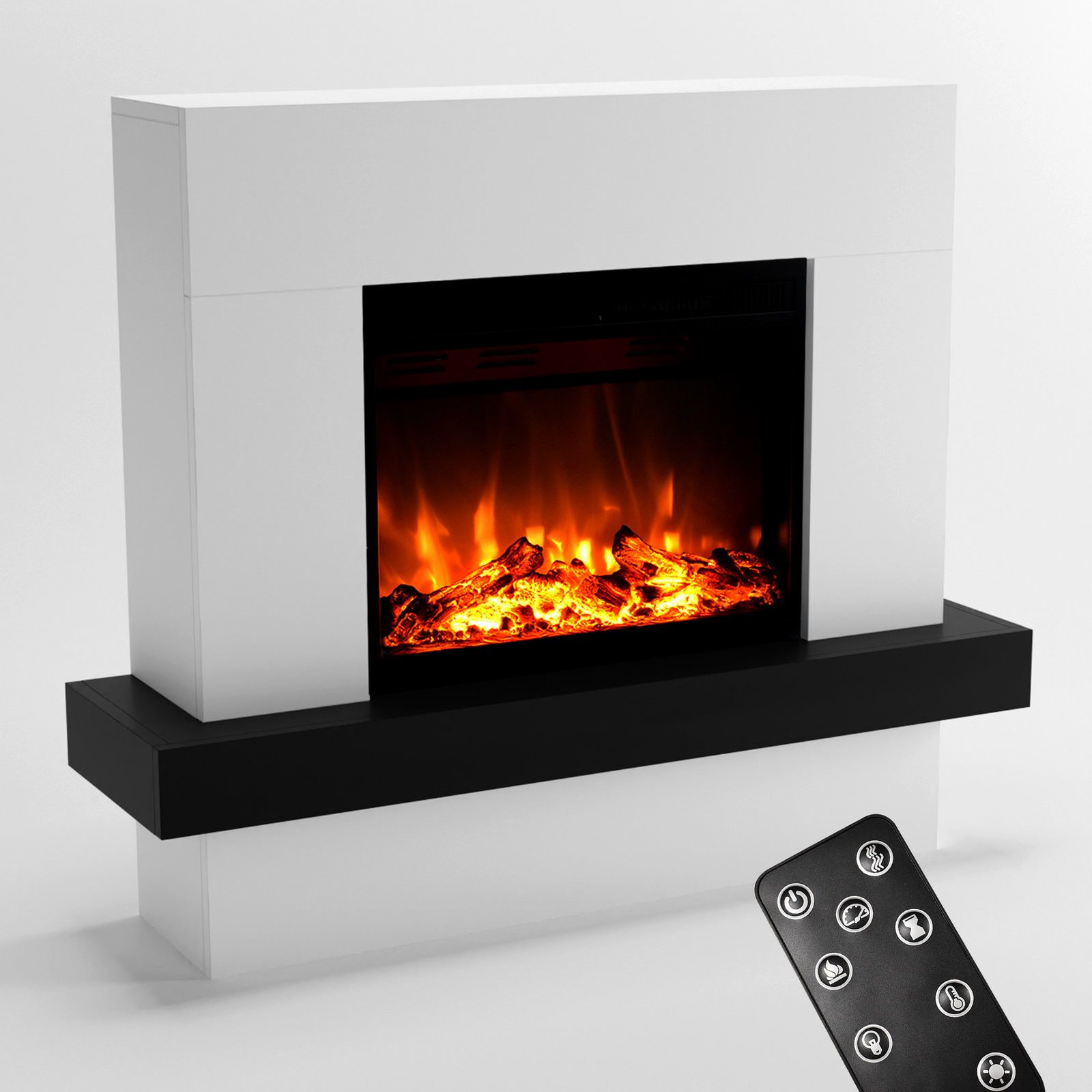 GF Core Elektrokamin PANDORA LED Kamin mit Heizung, Standkamin, Elektrischer Kamin mit 3-fach Farbwechsler und Knisterfunktion – Bild 2 von 5