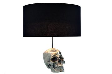 riess-ambiente Tischleuchte SKULL 44cm schwarz / silber, ohne Leuchtmittel, Wohnzimmer · Stoff · Metall · Totenkopf · Modern Design