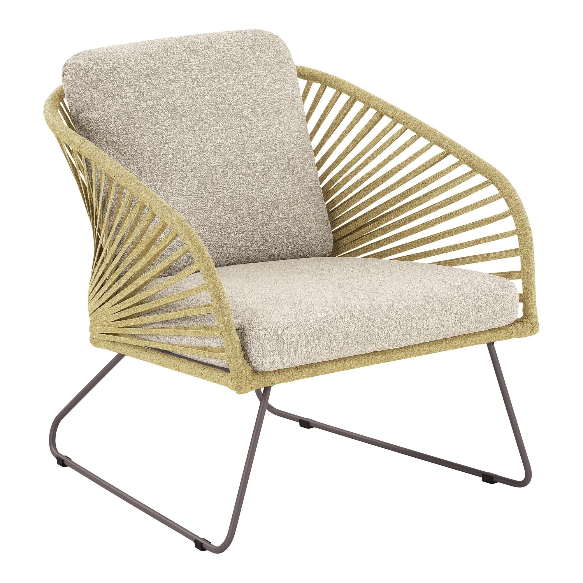 House Nordic Gartenlounge-Set (5-teilig) Sandfarbig-beige, 2-Sitzer, 2x Sessel, 2 Couchtische, (5-teilig)