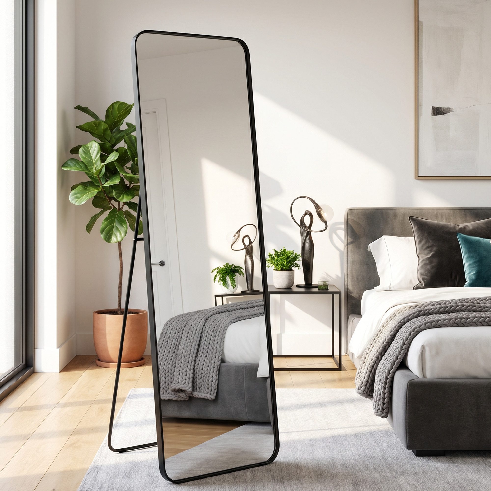 OTTO home Spiegel Standspiegel Addrik, wahlweise in 2 Größen 150x40cm oder 160x50cm (als Wandspiegel und Standspiegel einsetzbar, Rahmen aus Metall), Ganzkörperspiegel mit Sicherheitsglas, in verschiedenen Farben