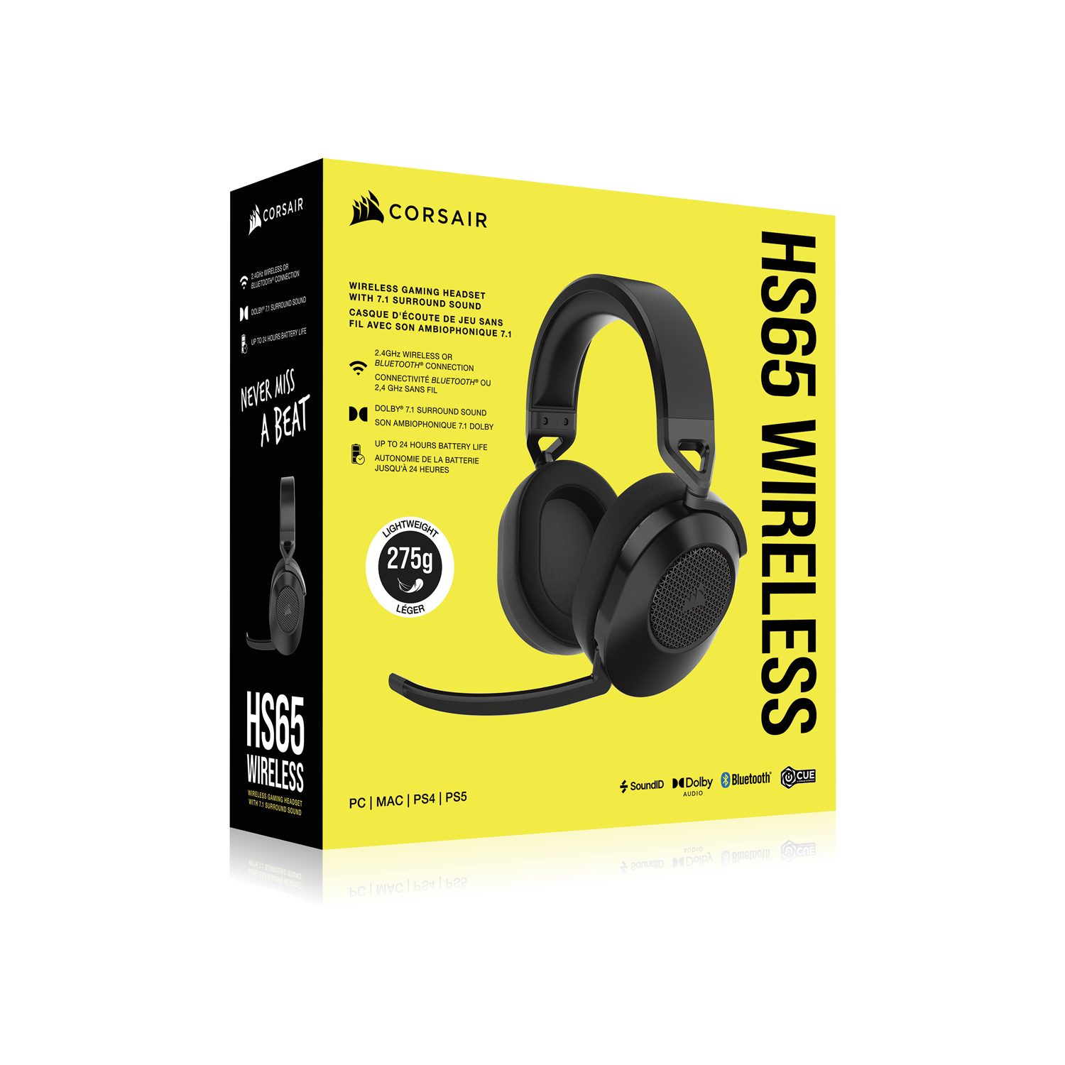 Corsair HS65 Wireless Gaming-Headset Carbon Bluetooth, - (A2DP Wireless)