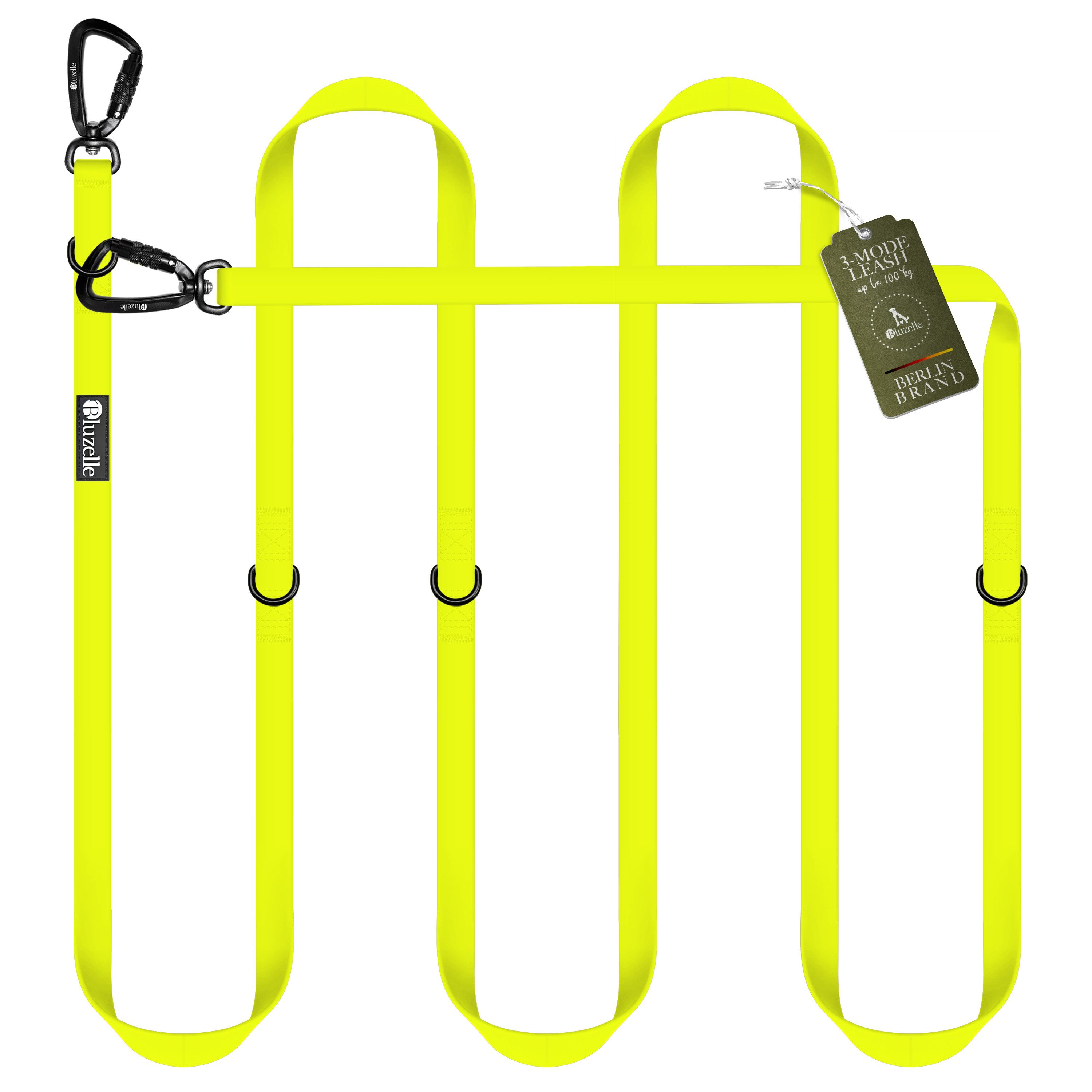 Bluzelle Führleine, Starke PVC Leine, 2 Große Aluminium Karabiner, Umhängeleine Freihändig, Hundeleine 3m Verstellbar Wasserdicht Umhängen, Mittlere & Große Hunde