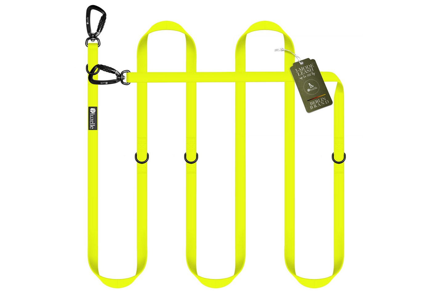 Bluzelle Führleine, Starke PVC Leine, 2 Große Aluminium Karabiner, Umhängeleine Freihändig, Hundeleine 3m Verstellbar Wasserdicht Umhängen, Mittlere & Große Hunde